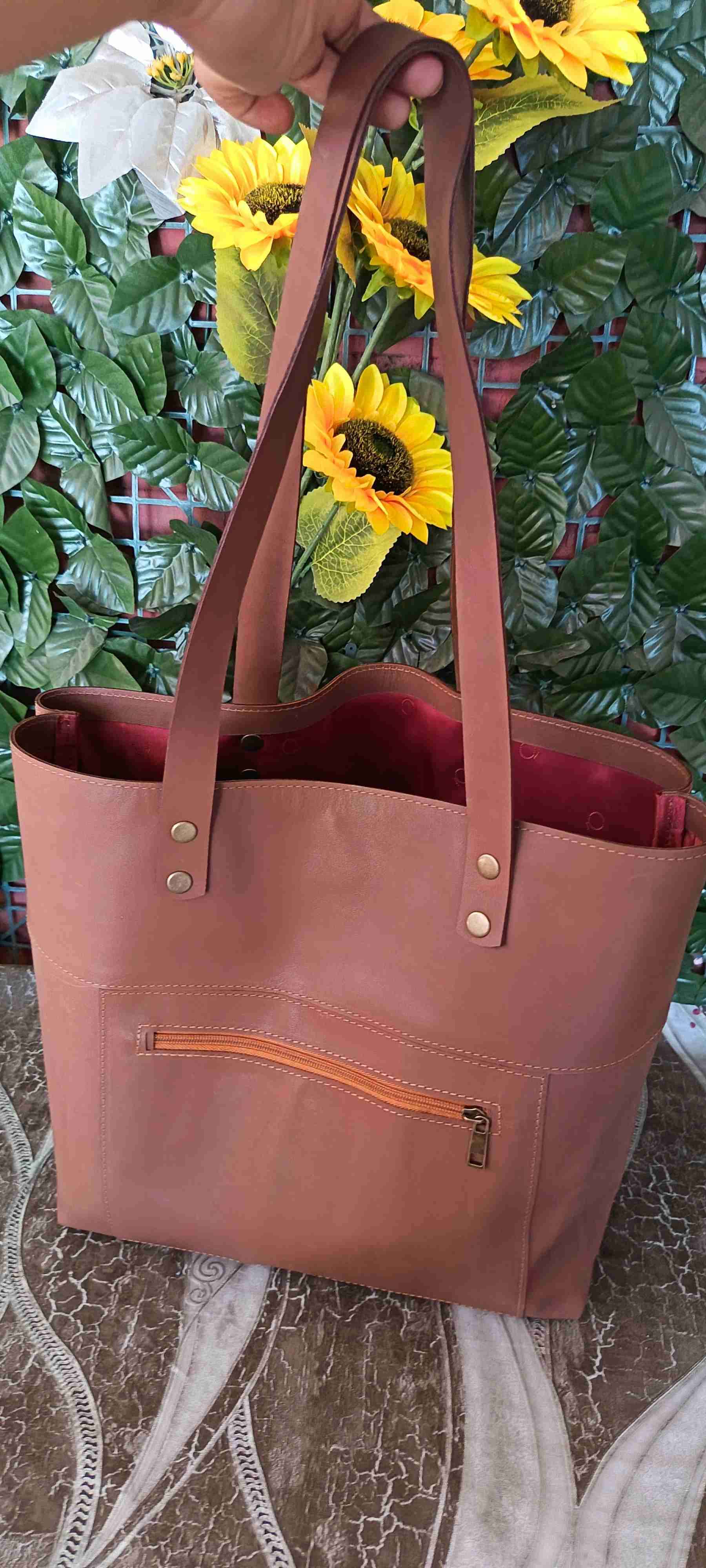 Bolso tote café amplio - miniatura 4