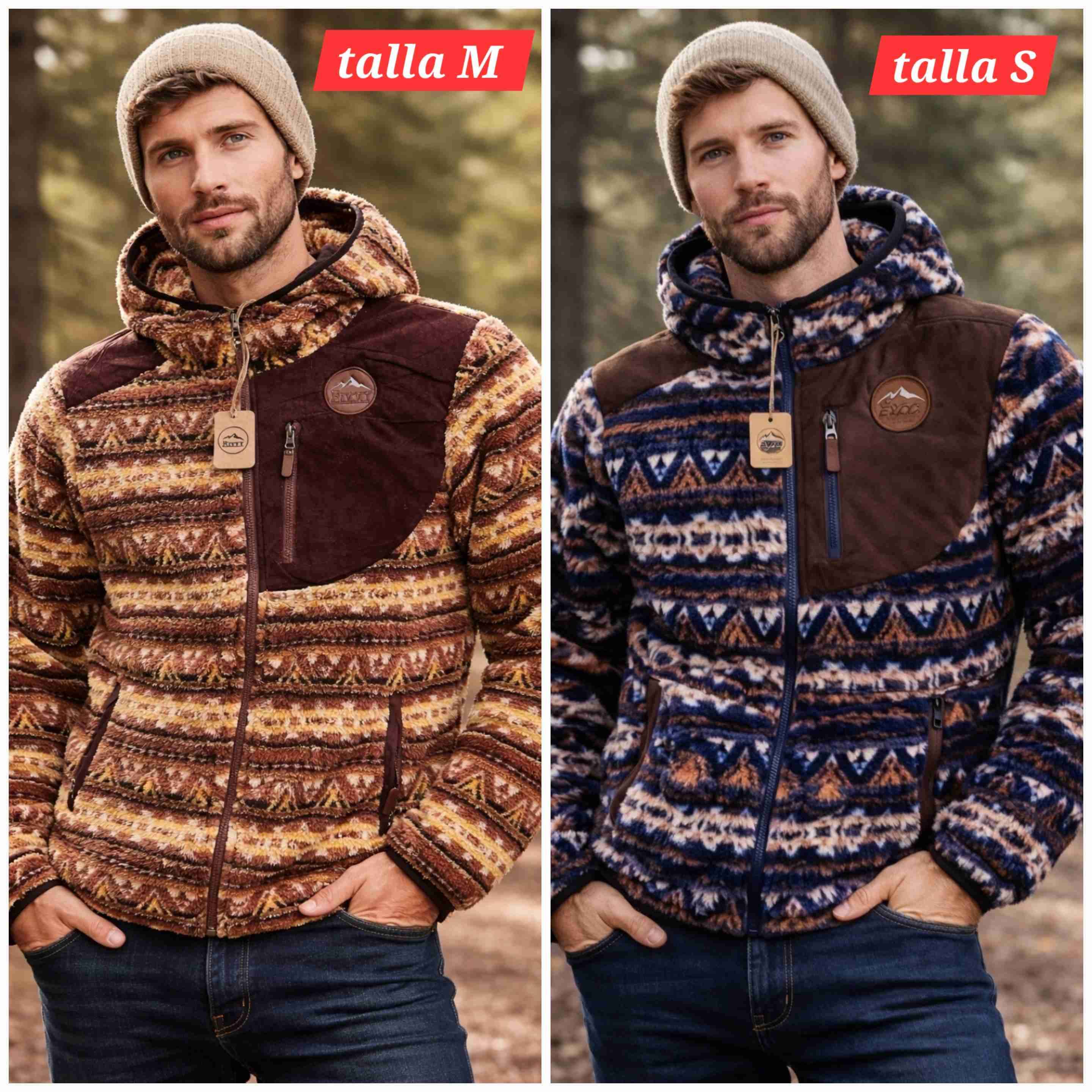 Chaqueta polar con capucha estampada