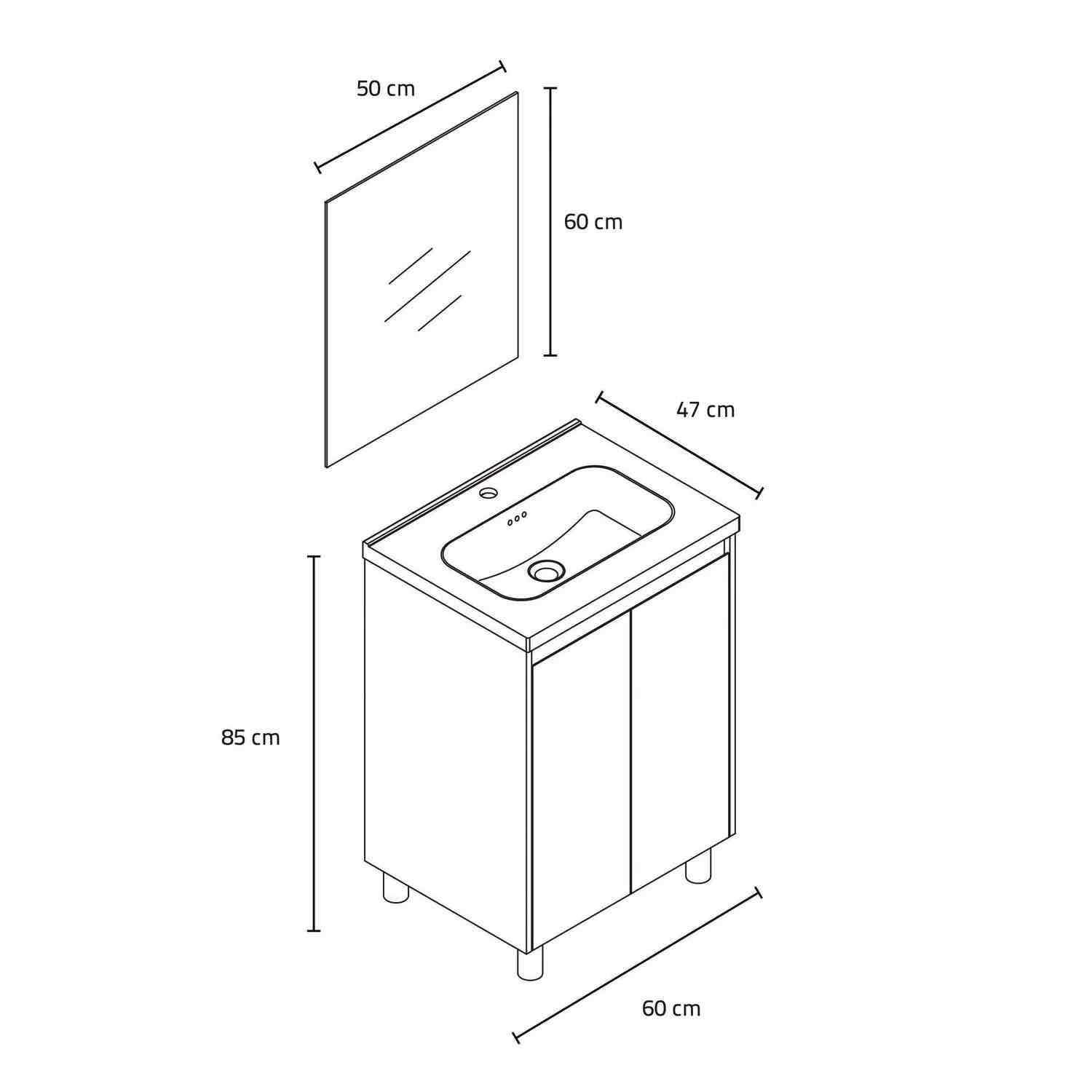 Mueble de baño con espejo - miniatura 2