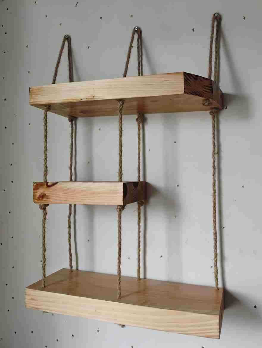 Estantería de madera colgante - miniatura 2