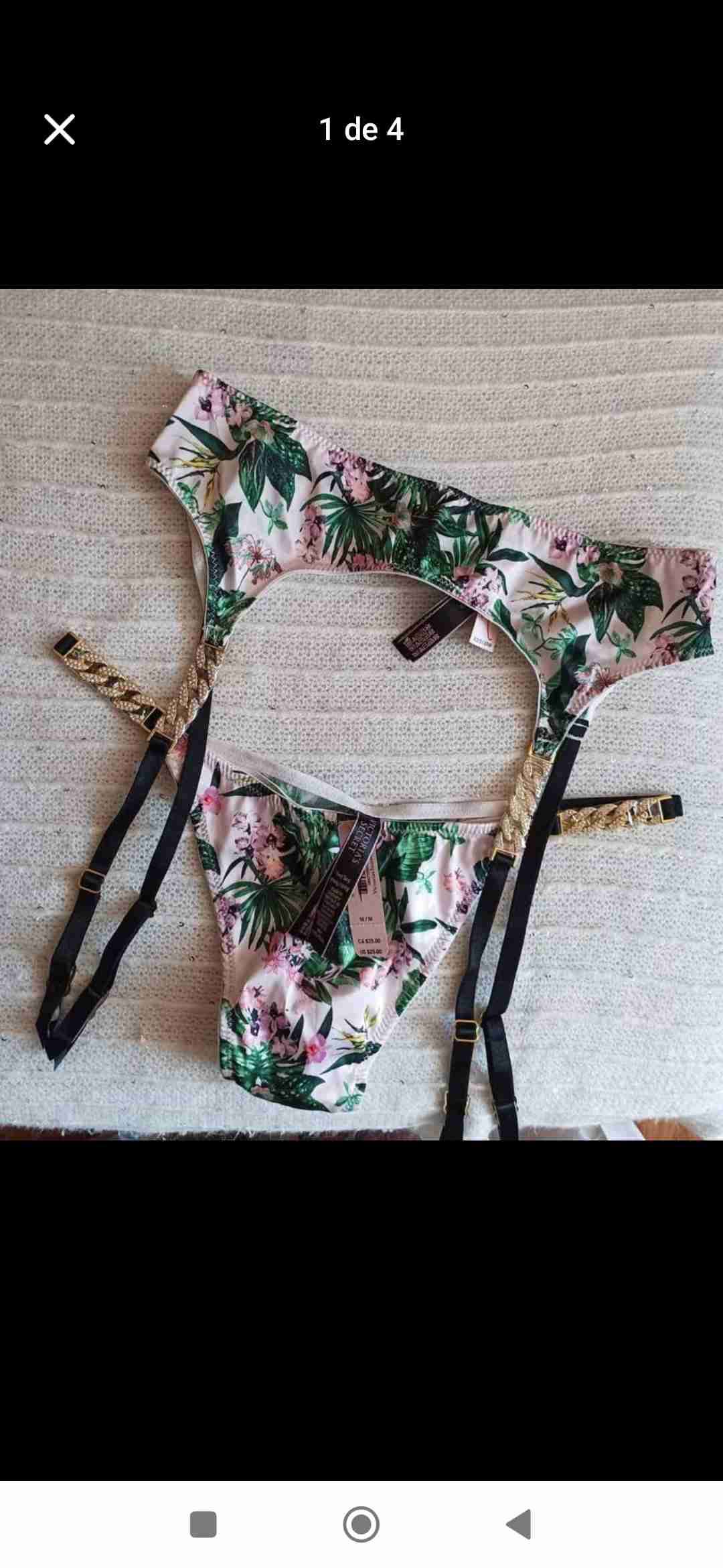 Conjunto lencería estampado floral Victoria secret