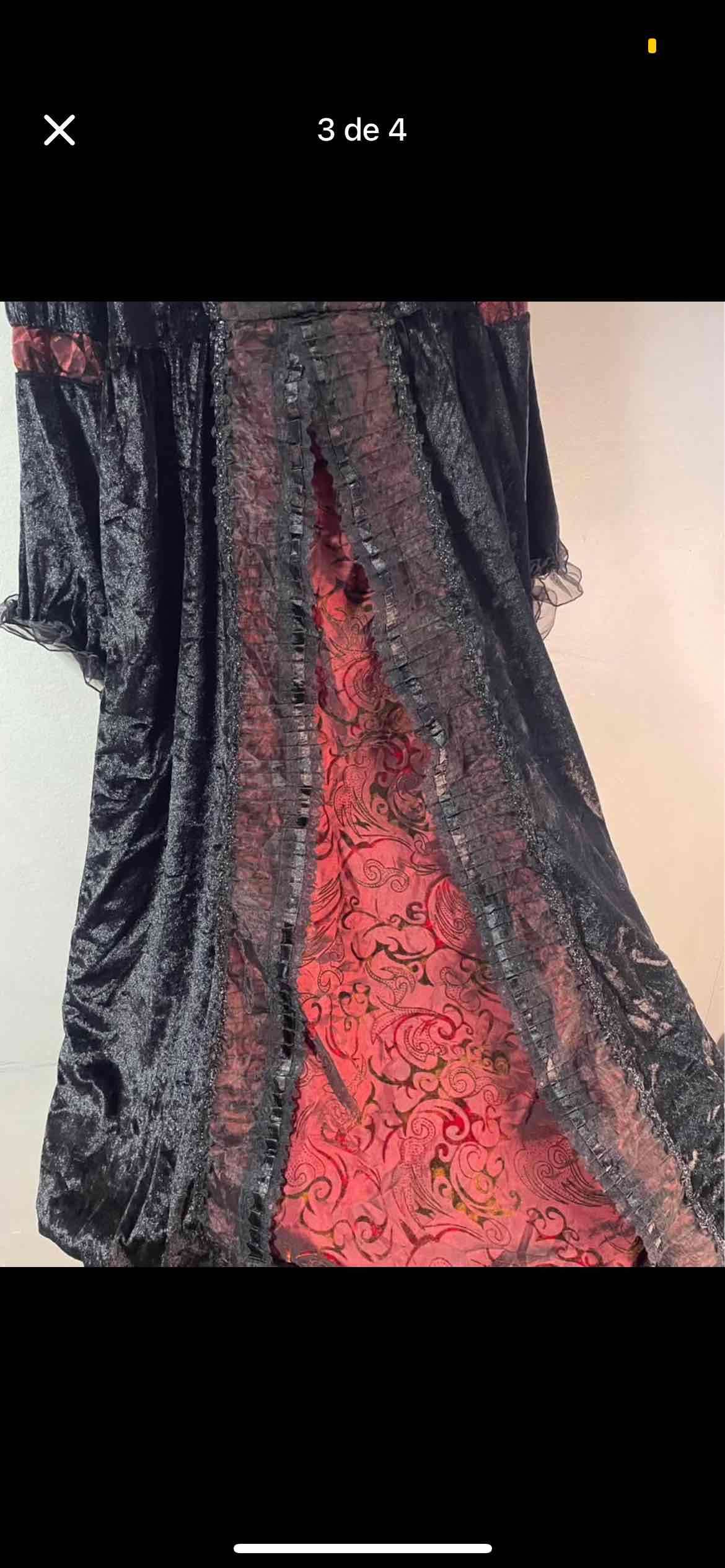 Disfraz medieval negro y rojo talla 10 - 4