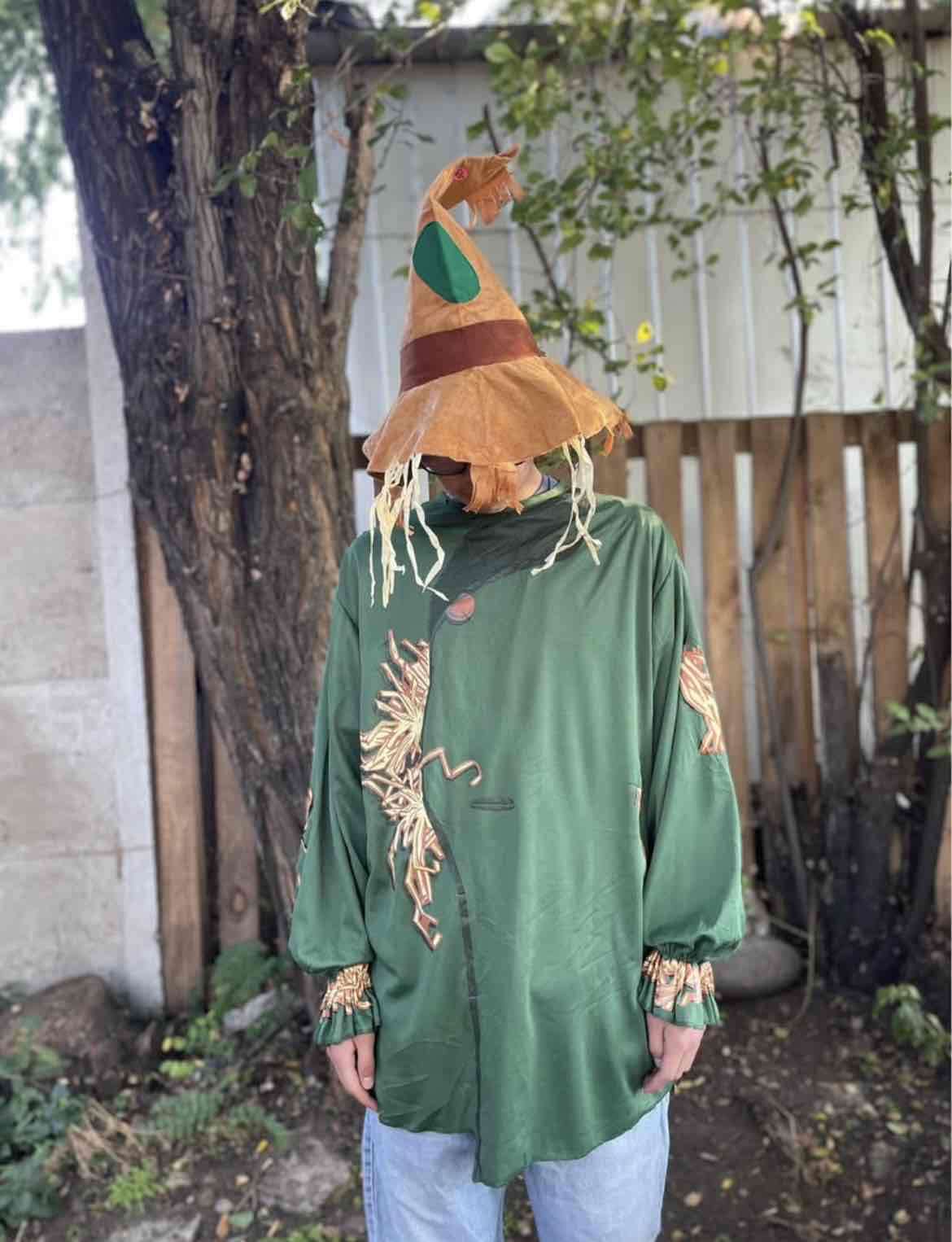 Disfraz de espantapájaros verde talla L-XL - 2