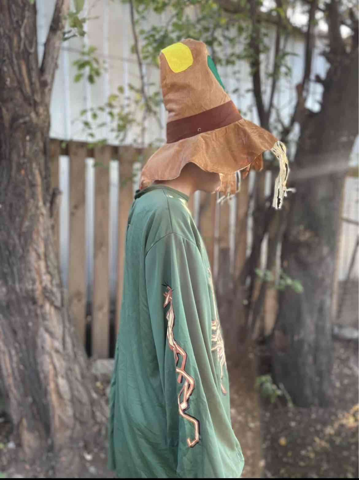 Disfraz de espantapájaros verde talla L-XL - 3