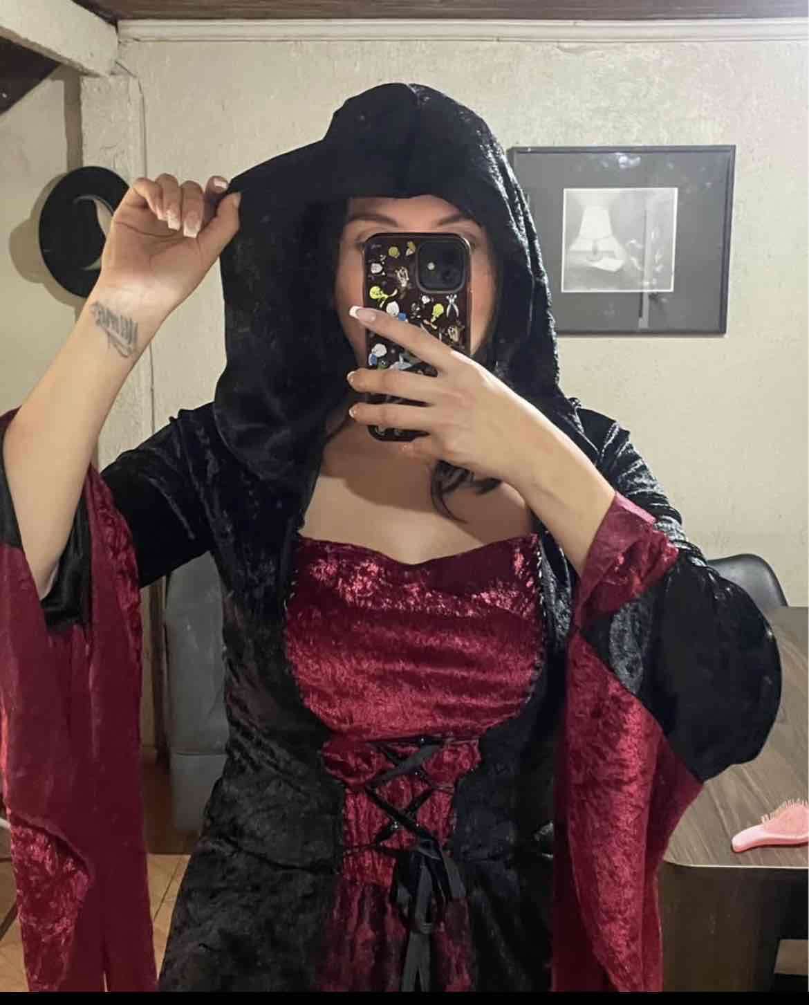 Disfraz medieval negro y rojo talla M - 2