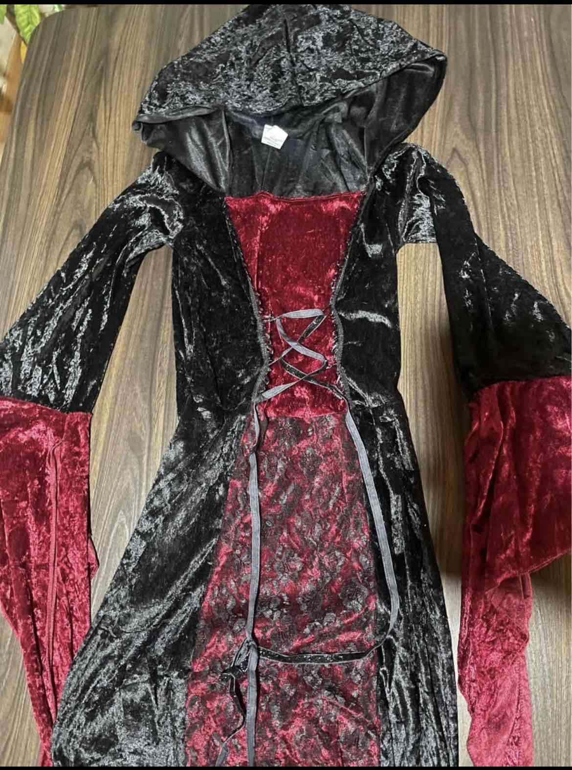 Disfraz medieval negro y rojo talla M - 3