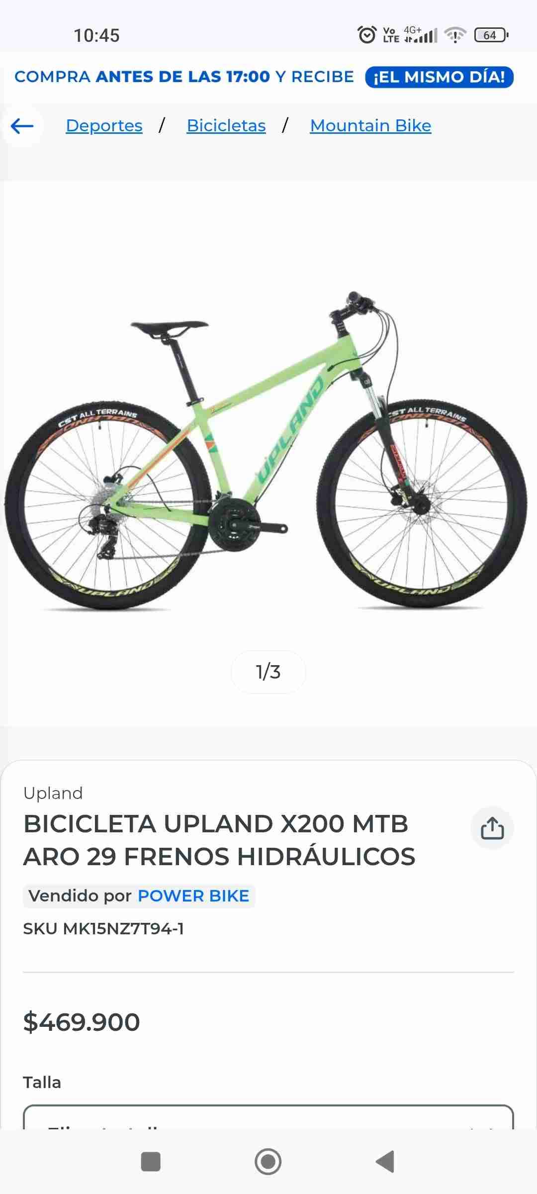 Bicicleta montaña Upland verde - miniatura 4