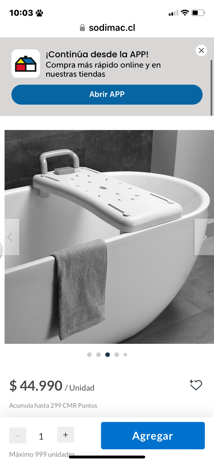 Banco de transferencia para tina - miniatura 2