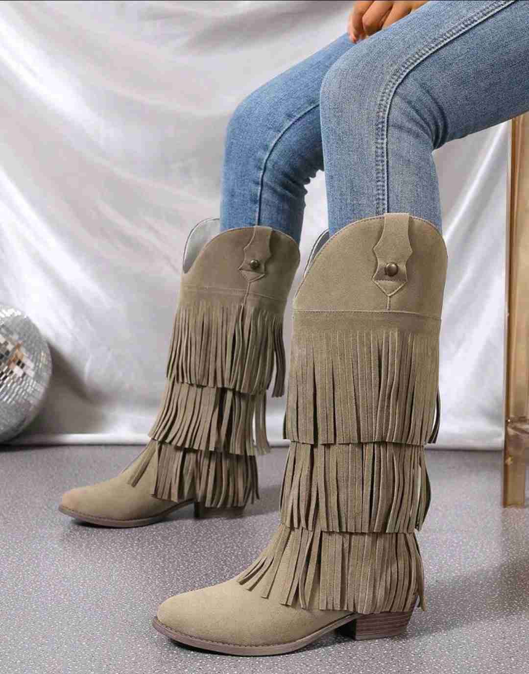 Botas vaqueras con flecos - miniatura 2