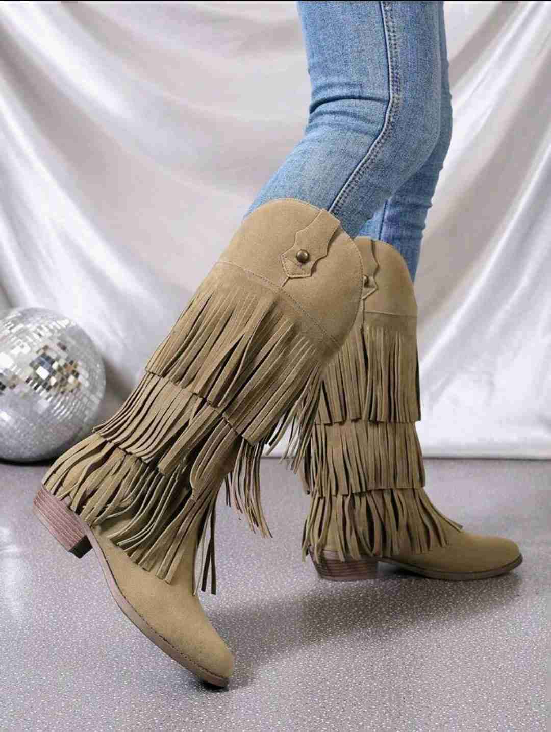 Botas vaqueras con flecos - miniatura 3