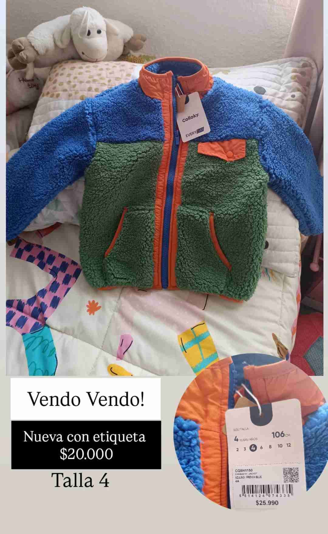 Chaqueta infantil colorida nueva