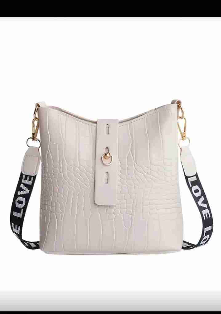 Bolso blanco con correa estampada - miniatura 2