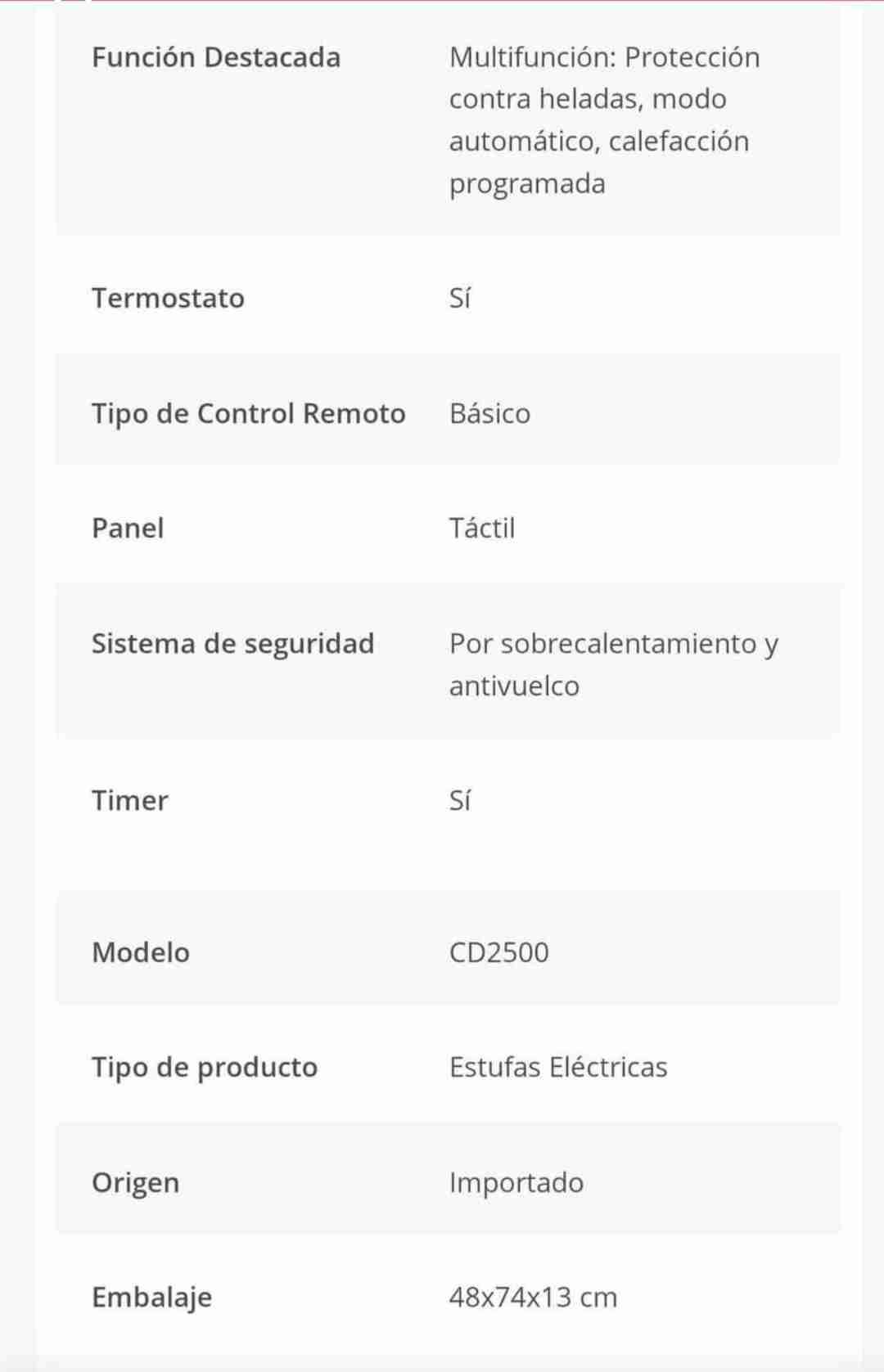 Calefactor Convector Calma CD2500 - miniatura 2