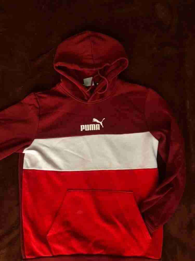 Polerón capucha rojo y blanco Puma - miniatura 2