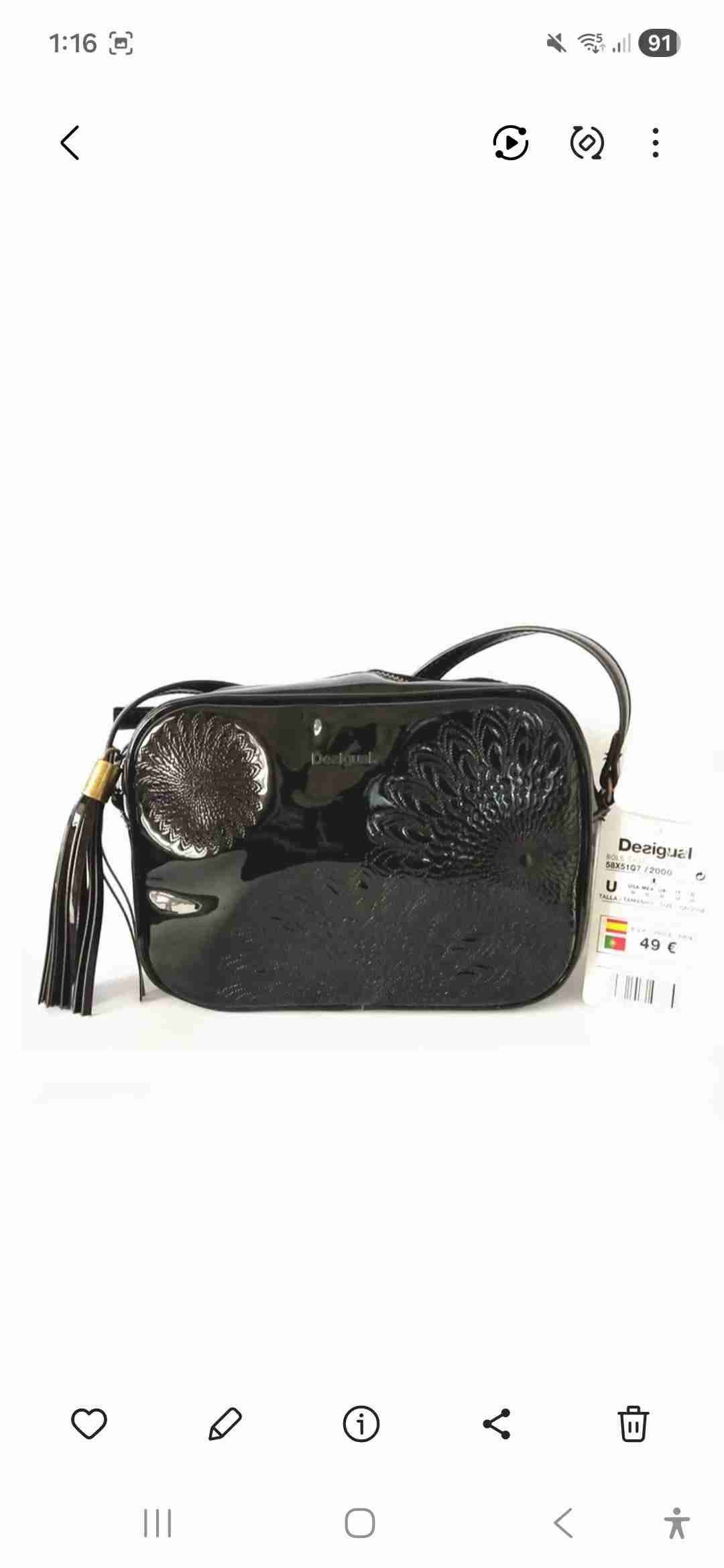 Cartera crossbody negra Desigual - miniatura 2