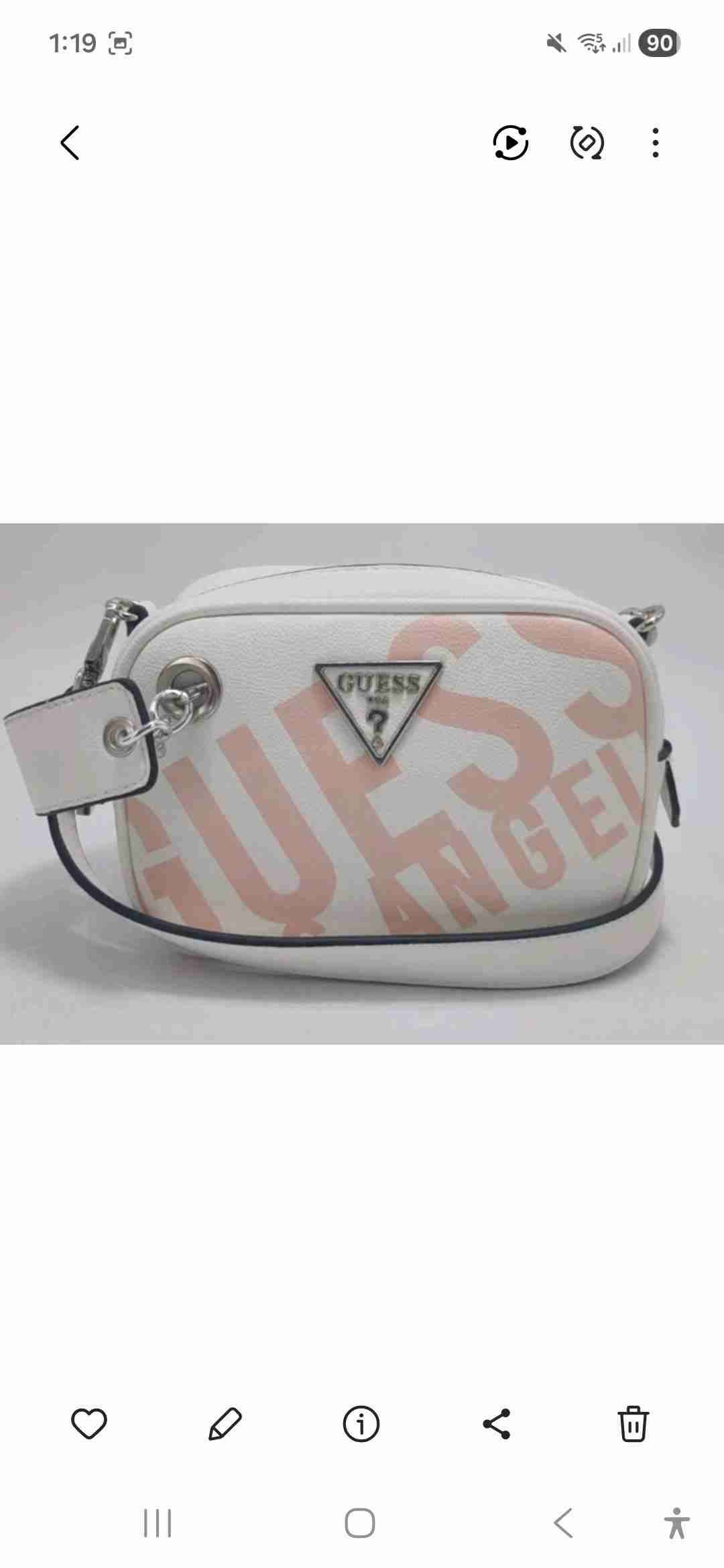 Cartera crossbody blanca Guess
