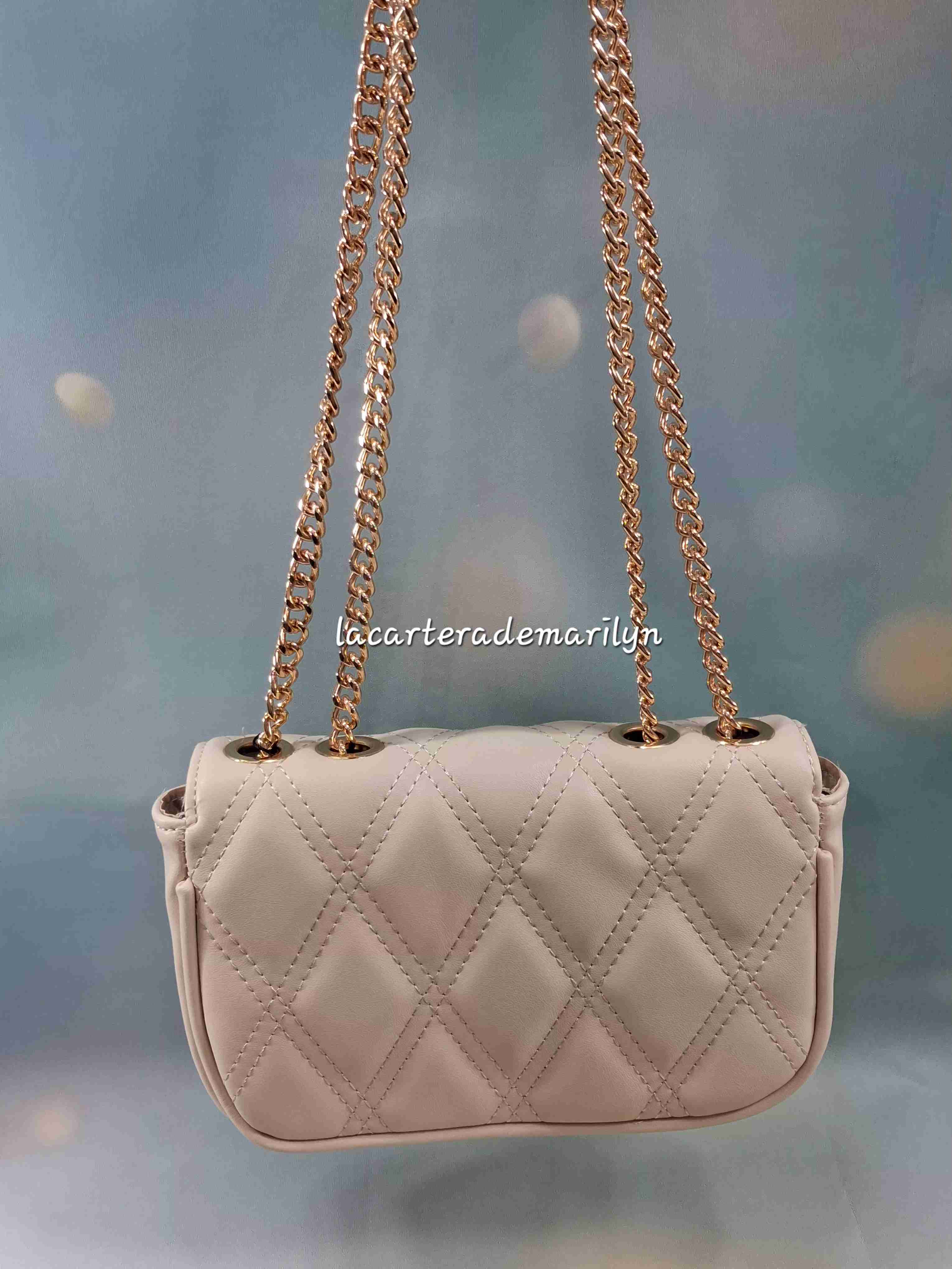 Cartera crossbody beige Guess con cadena - miniatura 5