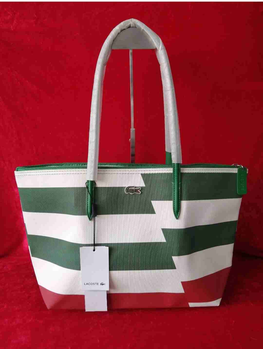 Bolso totebag Lacoste rayas
