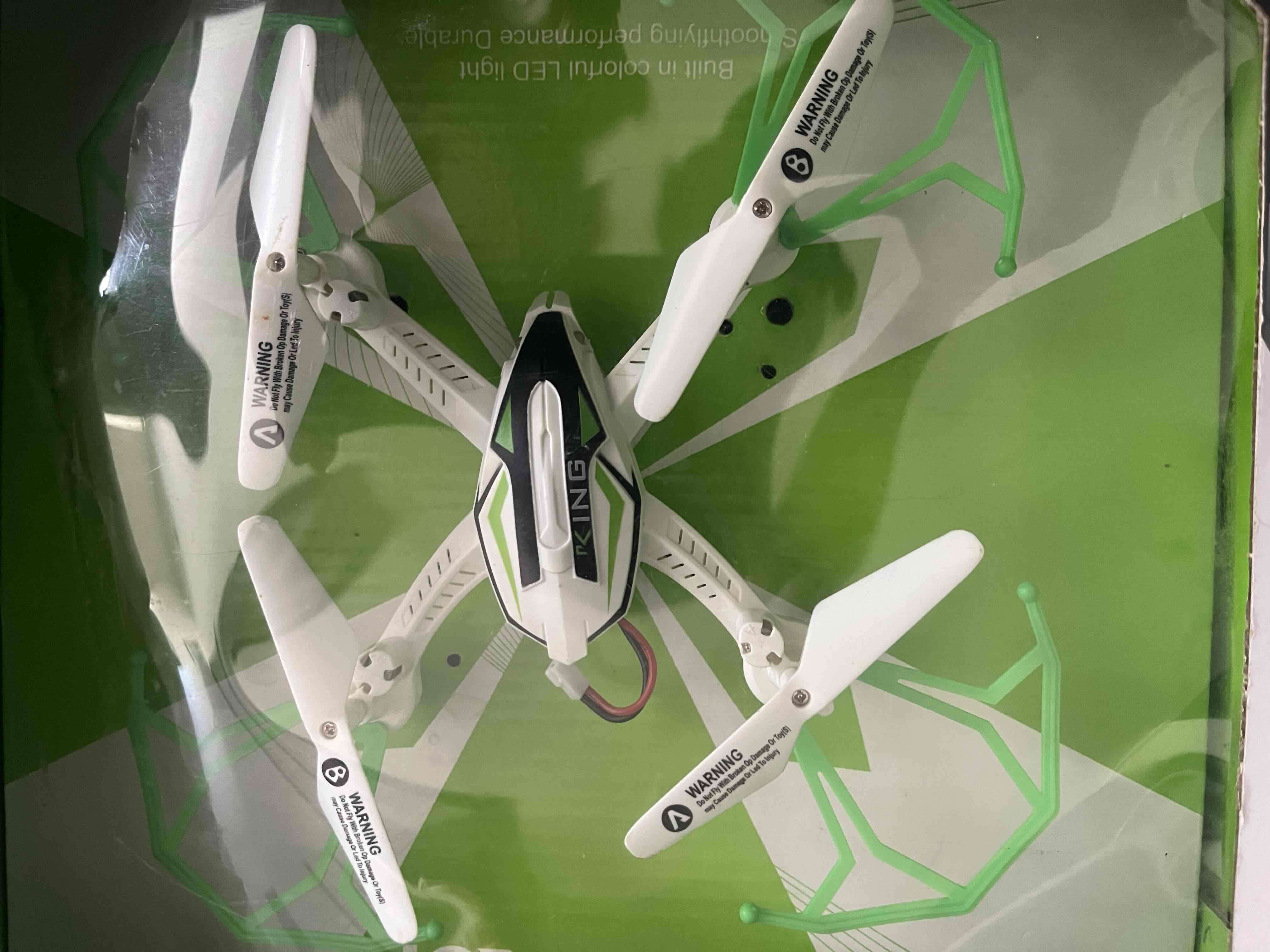 Drone King LED blanco y verde