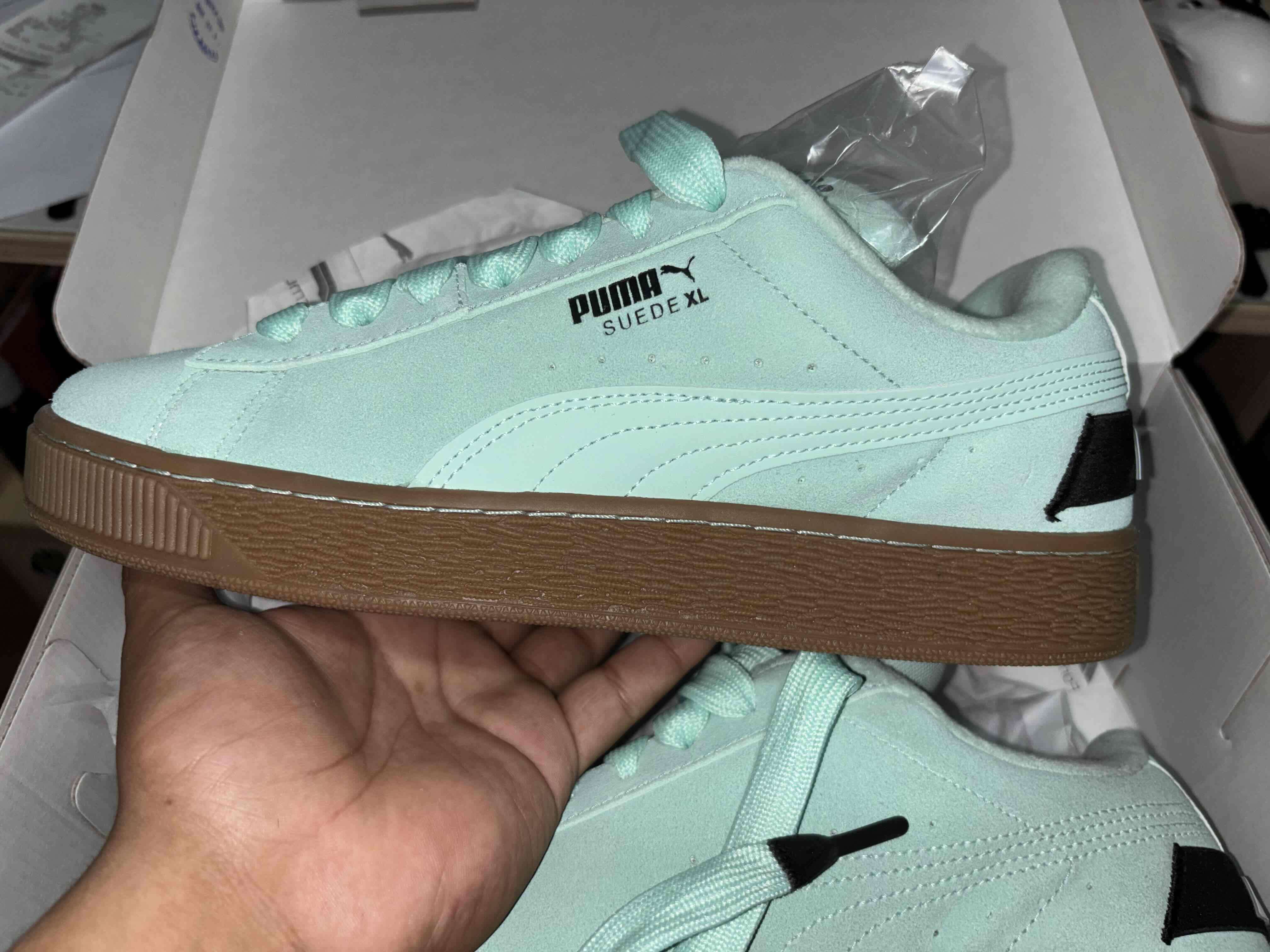 Zapatillas verde menta Puma Suede F1