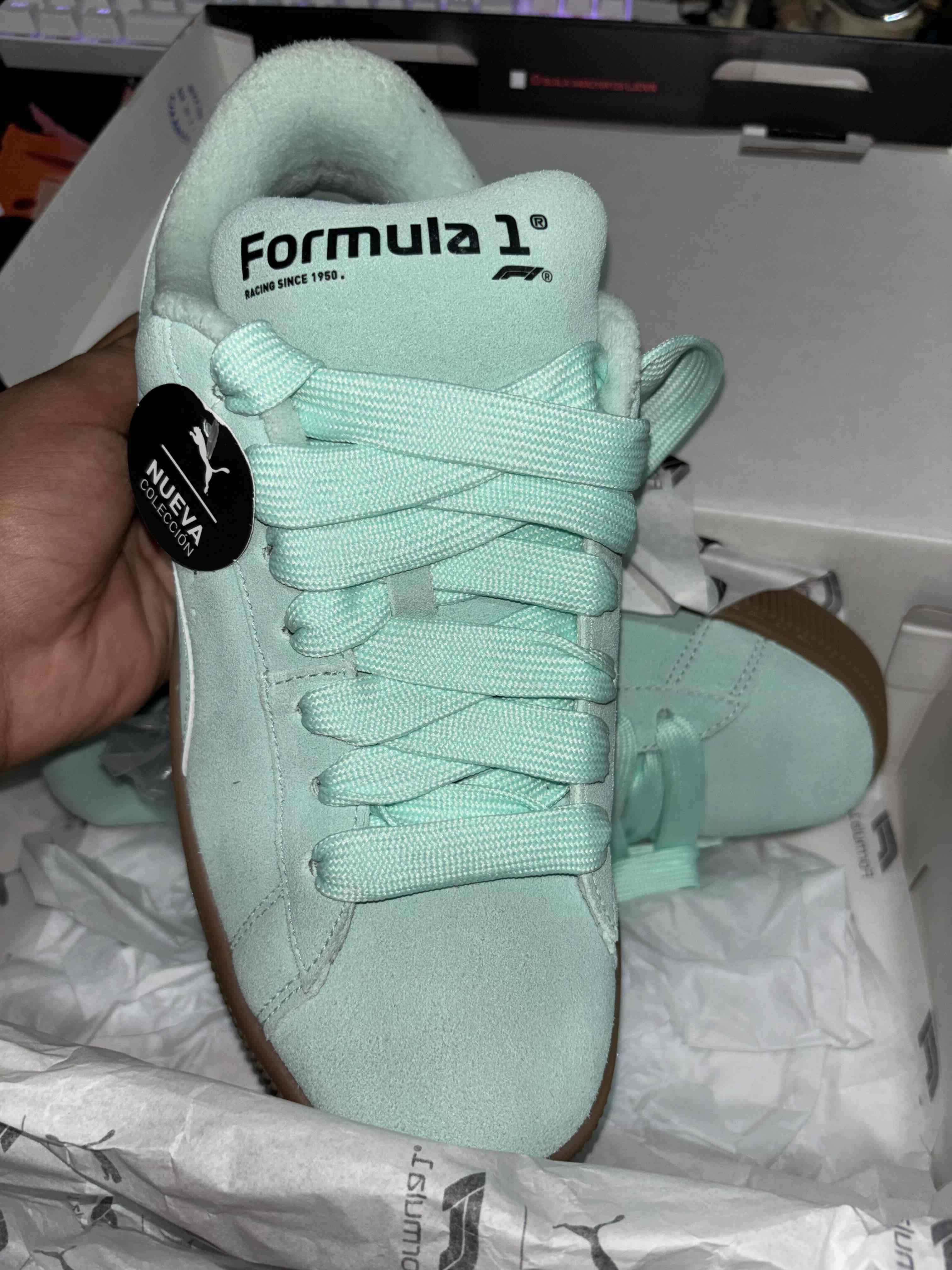 Zapatillas verde menta Puma Suede F1 - 2