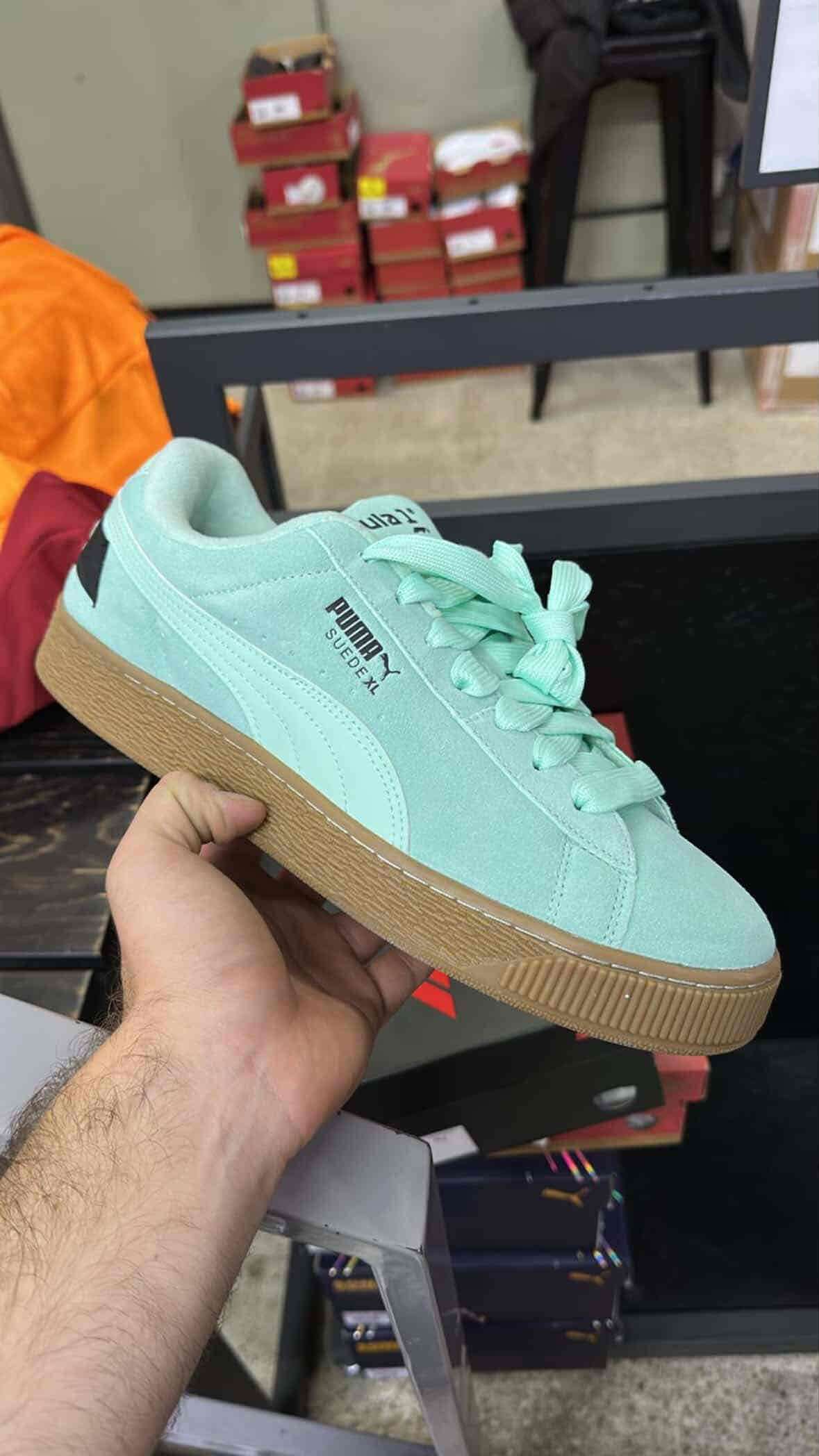 Zapatillas verde menta Puma Suede F1 - 6