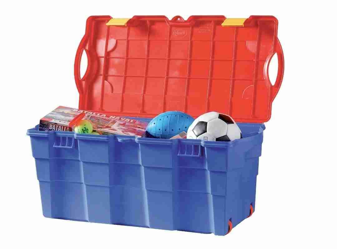 Baúl organizador juguetes azul