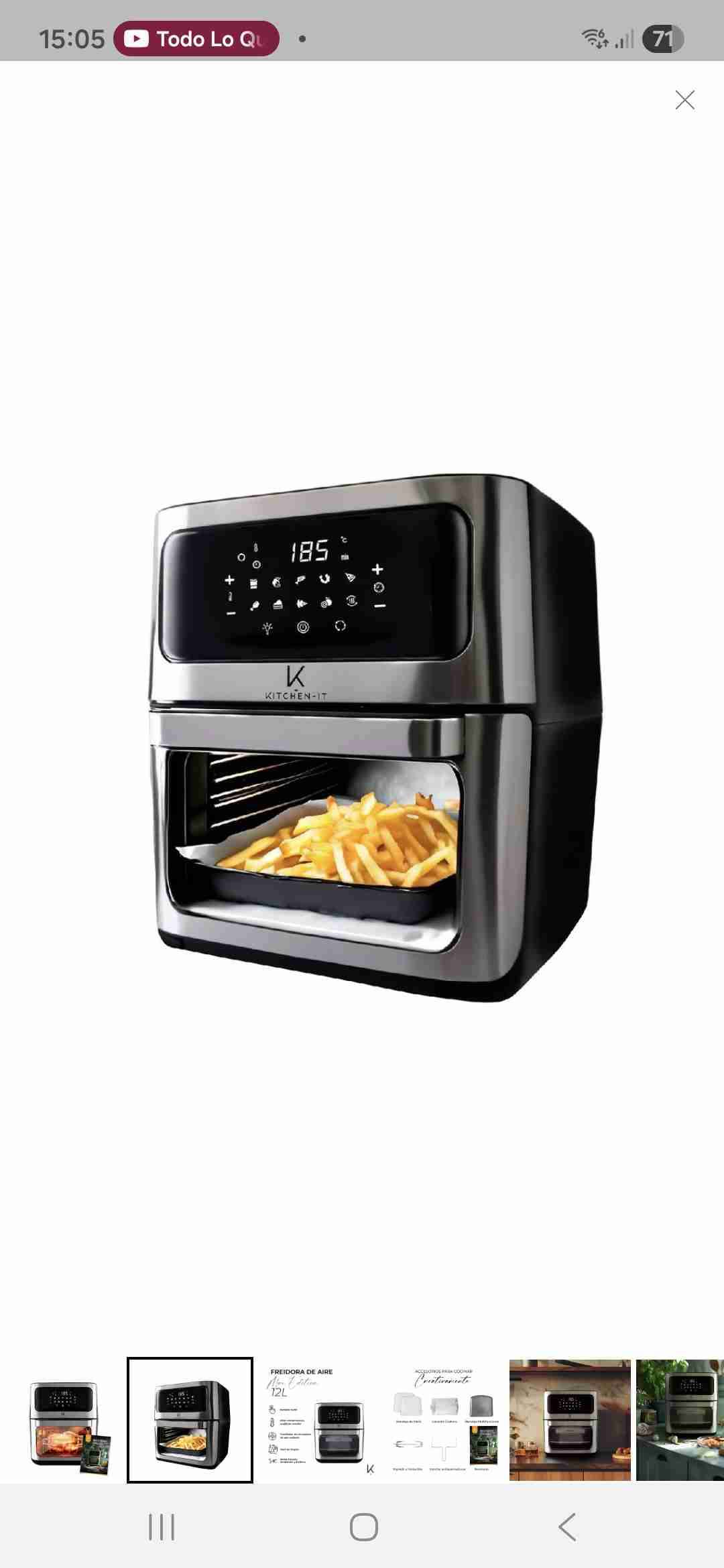 Freidora de aire Kitchen 12L - miniatura 2