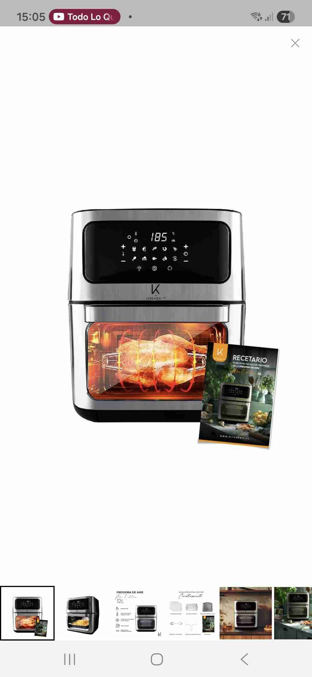 Freidora de aire Kitchen 12L - miniatura 3