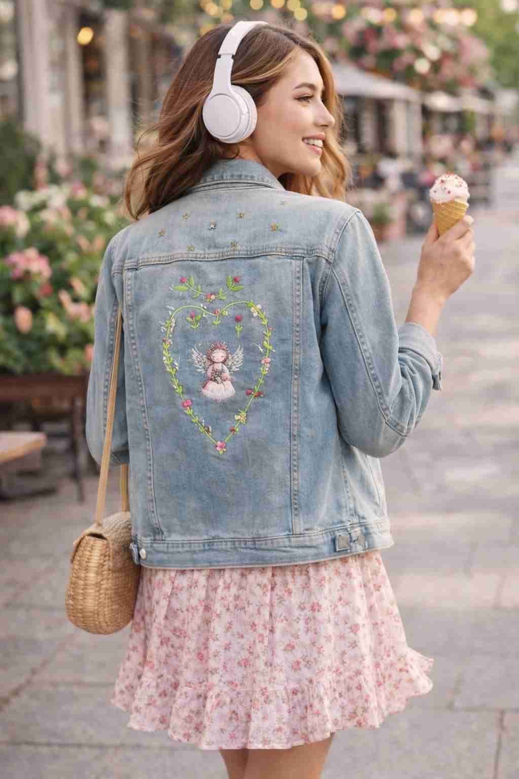 Chaqueta de mezclilla bordada