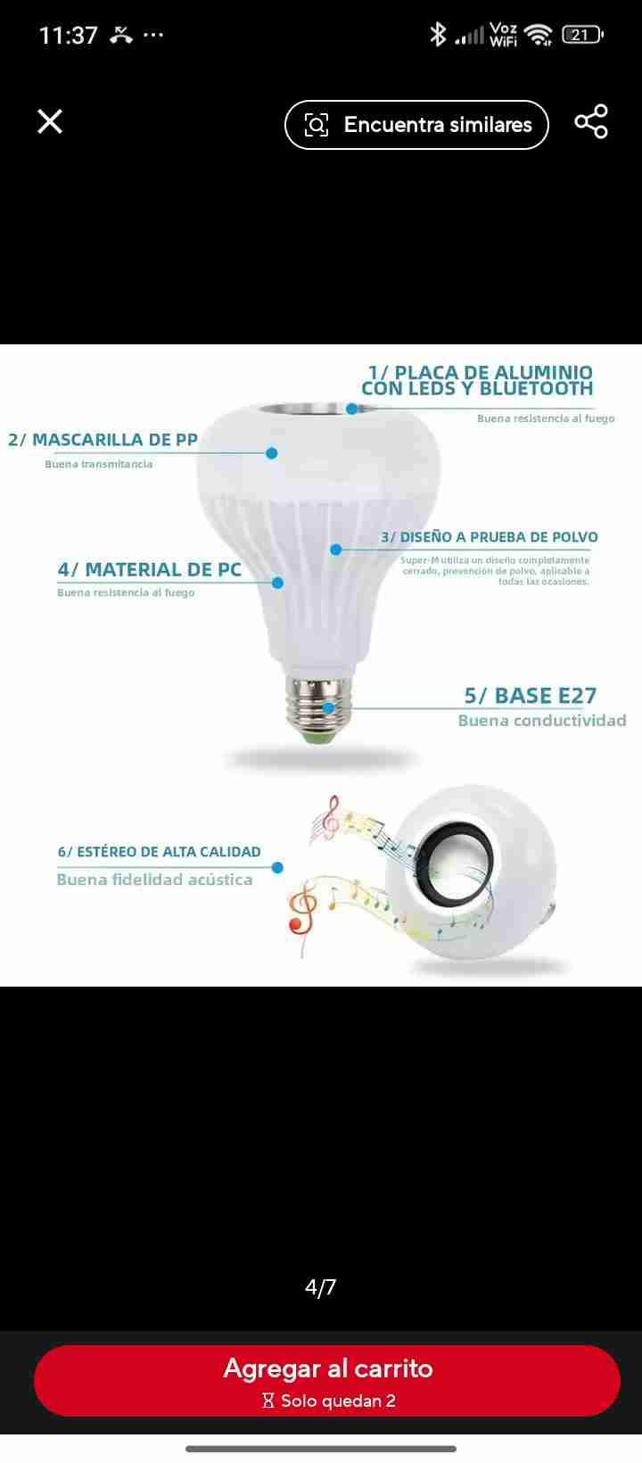 Ampolleta LED con Bluetooth