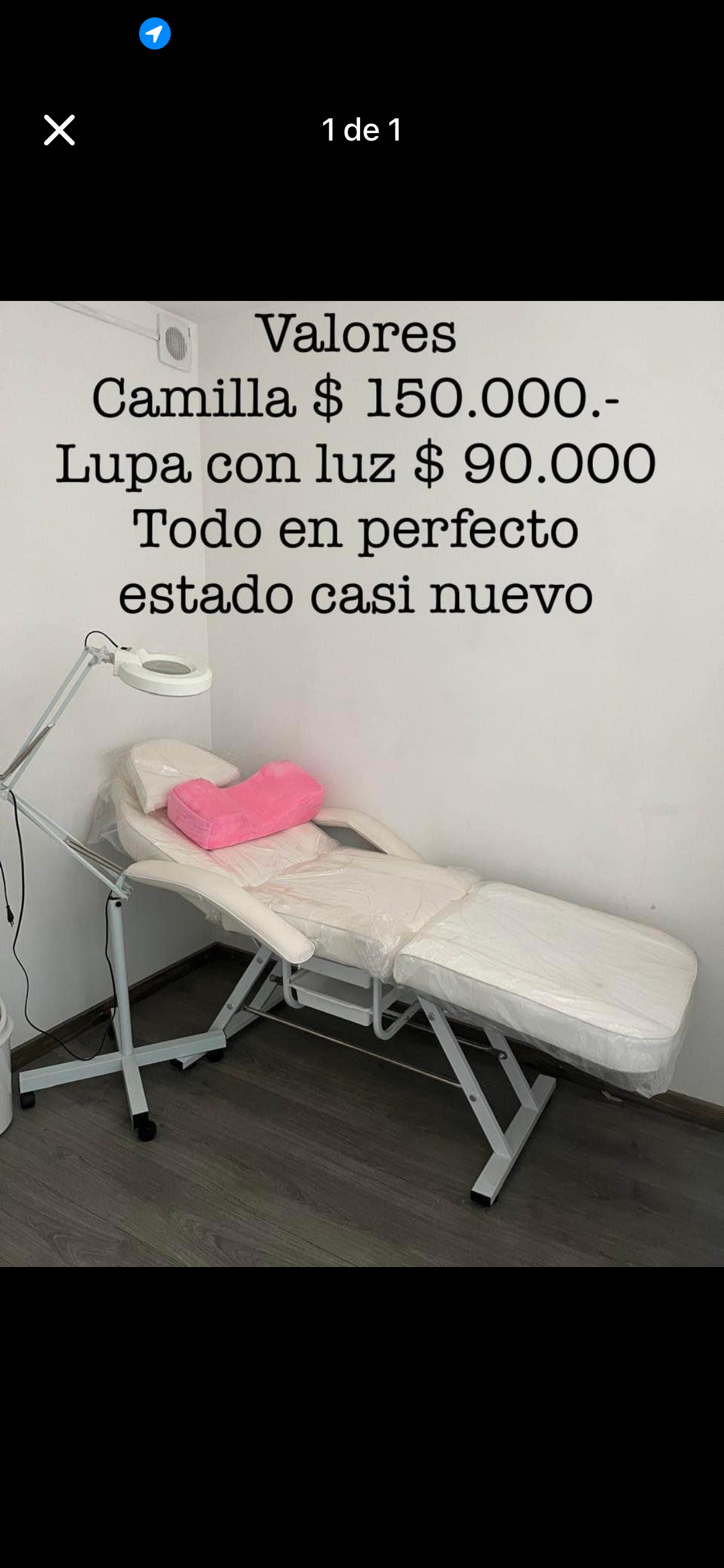 Camilla y lámpara lupa casi nuevo