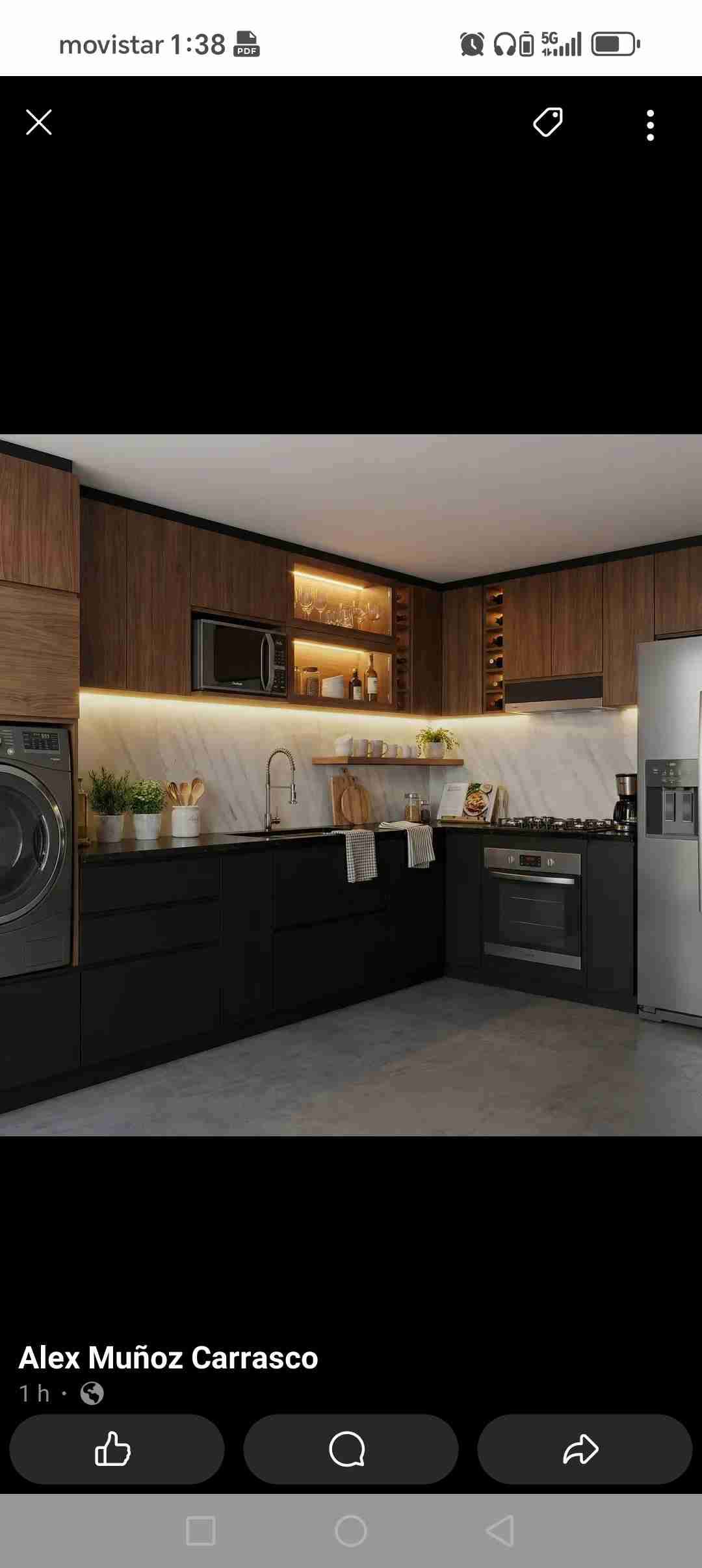 Cocina moderna modular negra y Retapizados tanbien