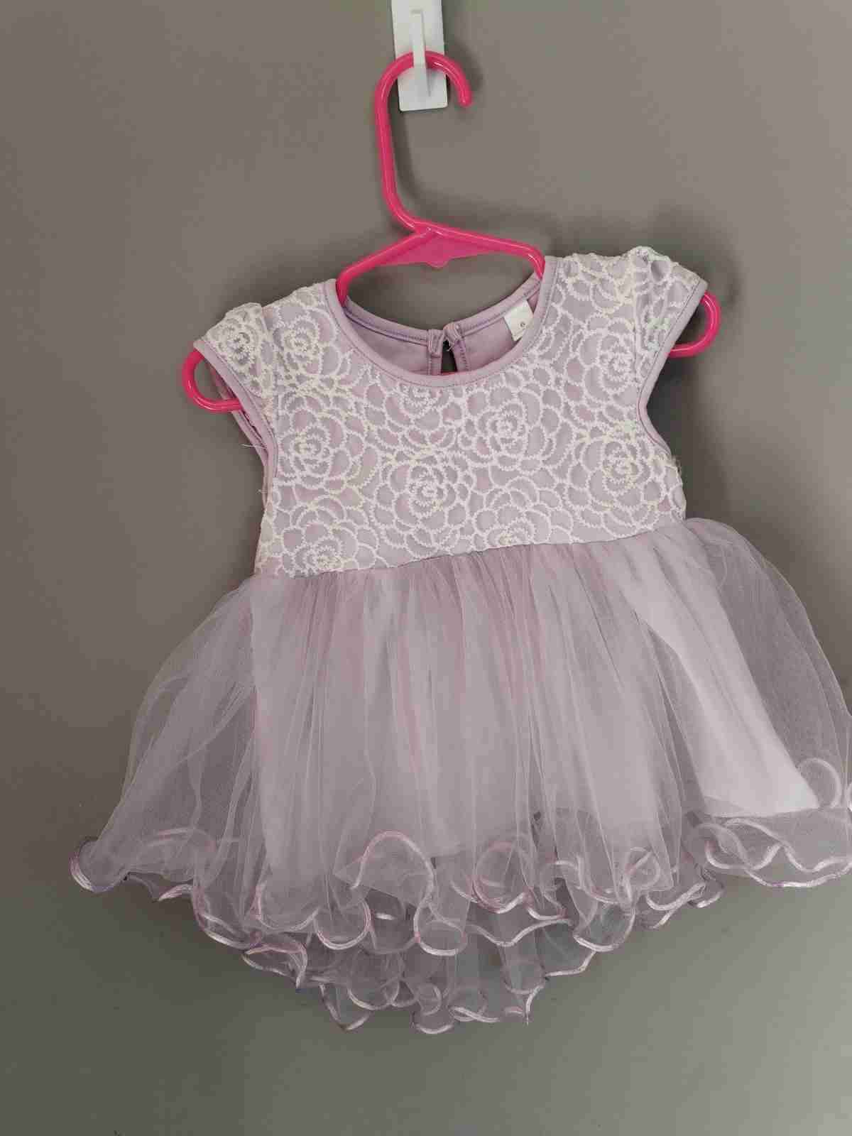 Vestido infantil lila 3 a 6 meses