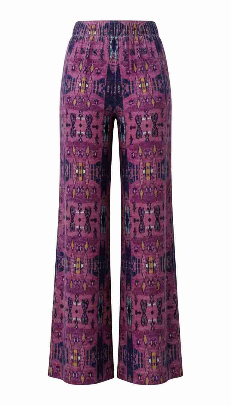 Pantalón ancho estampado púrpura