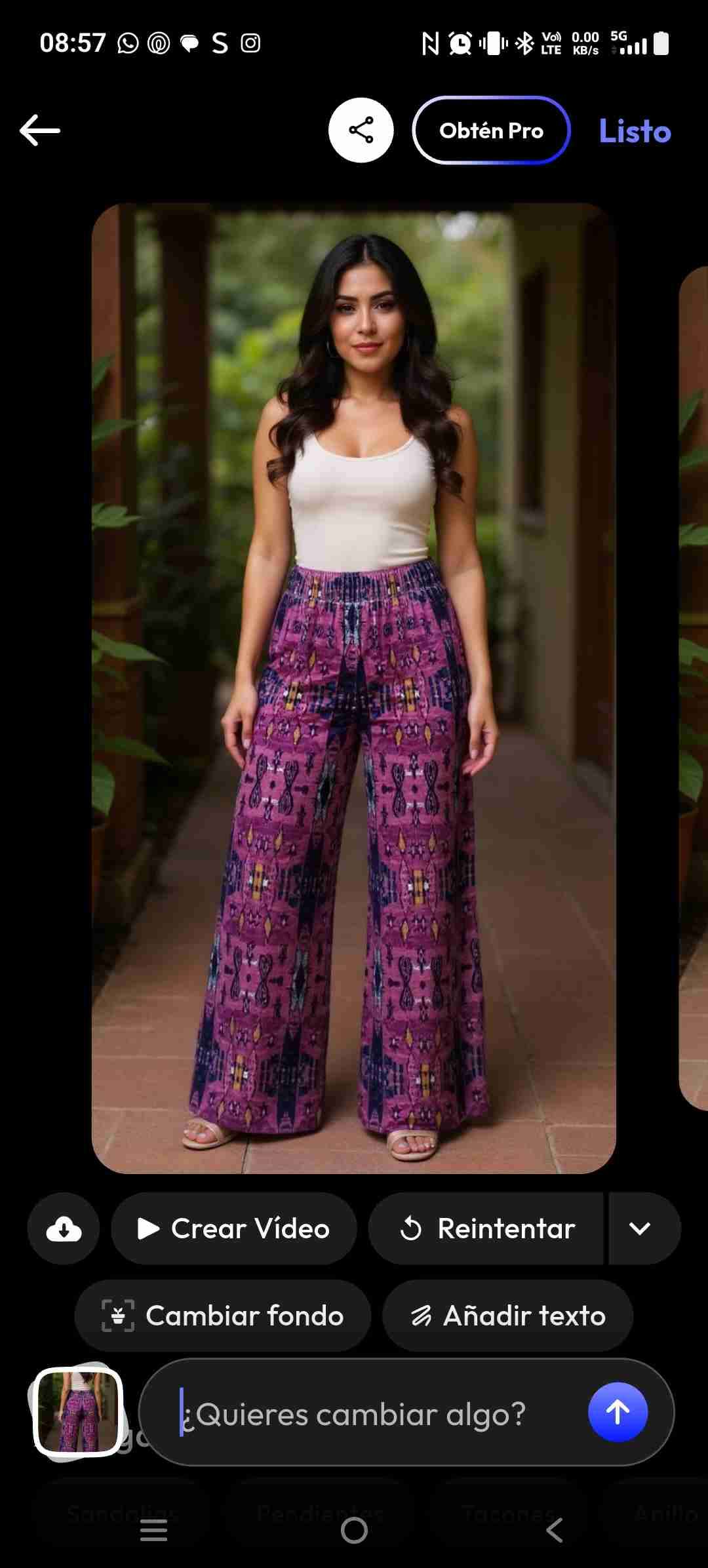 Pantalón ancho estampado púrpura - miniatura 2