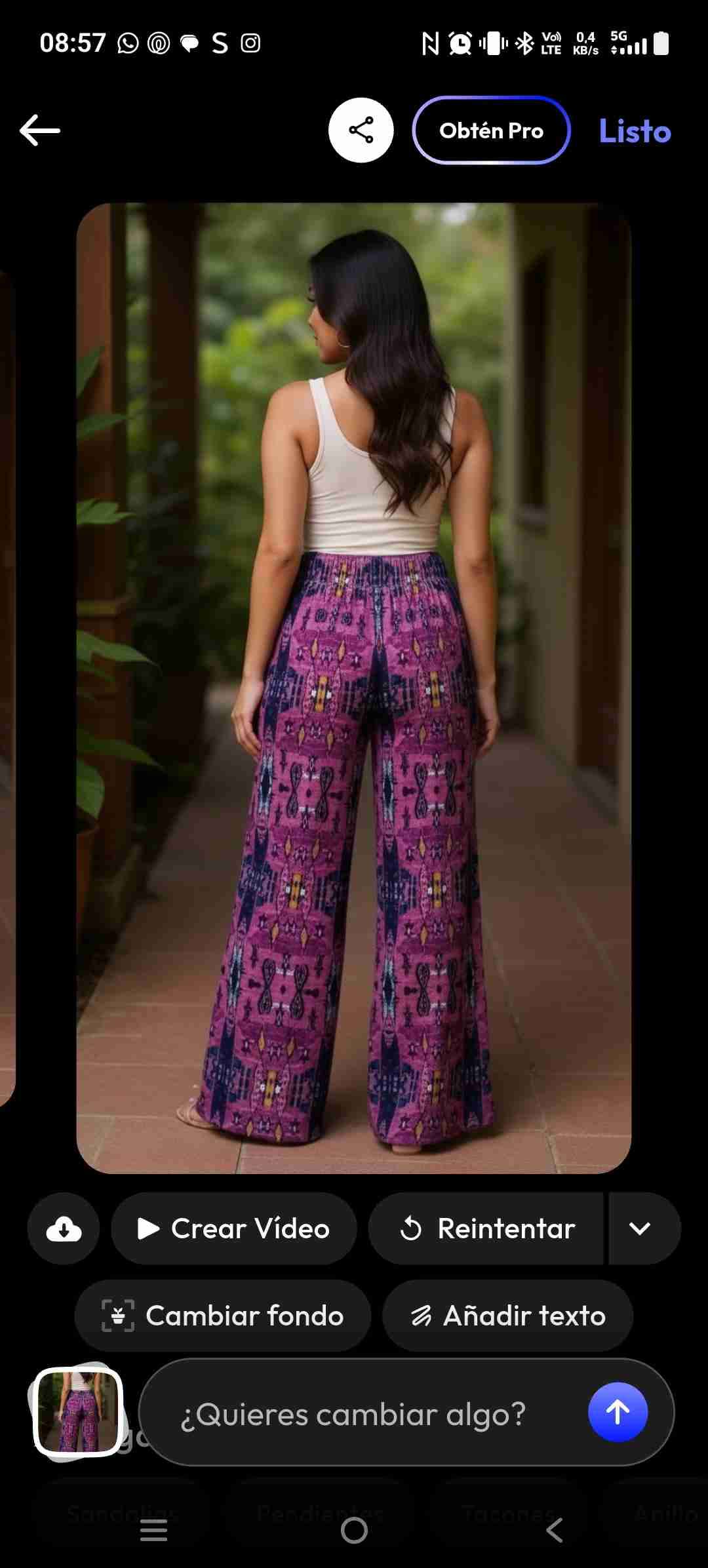 Pantalón ancho estampado púrpura - miniatura 3