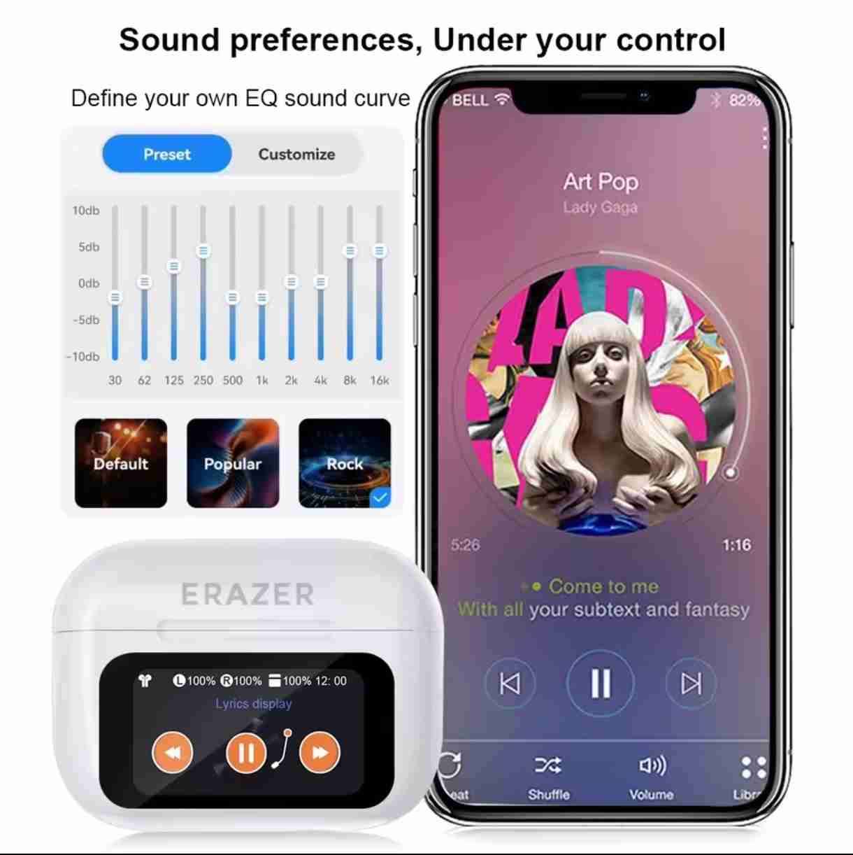 Audifonos bluetooth  con pantalla táctil - miniatura 5