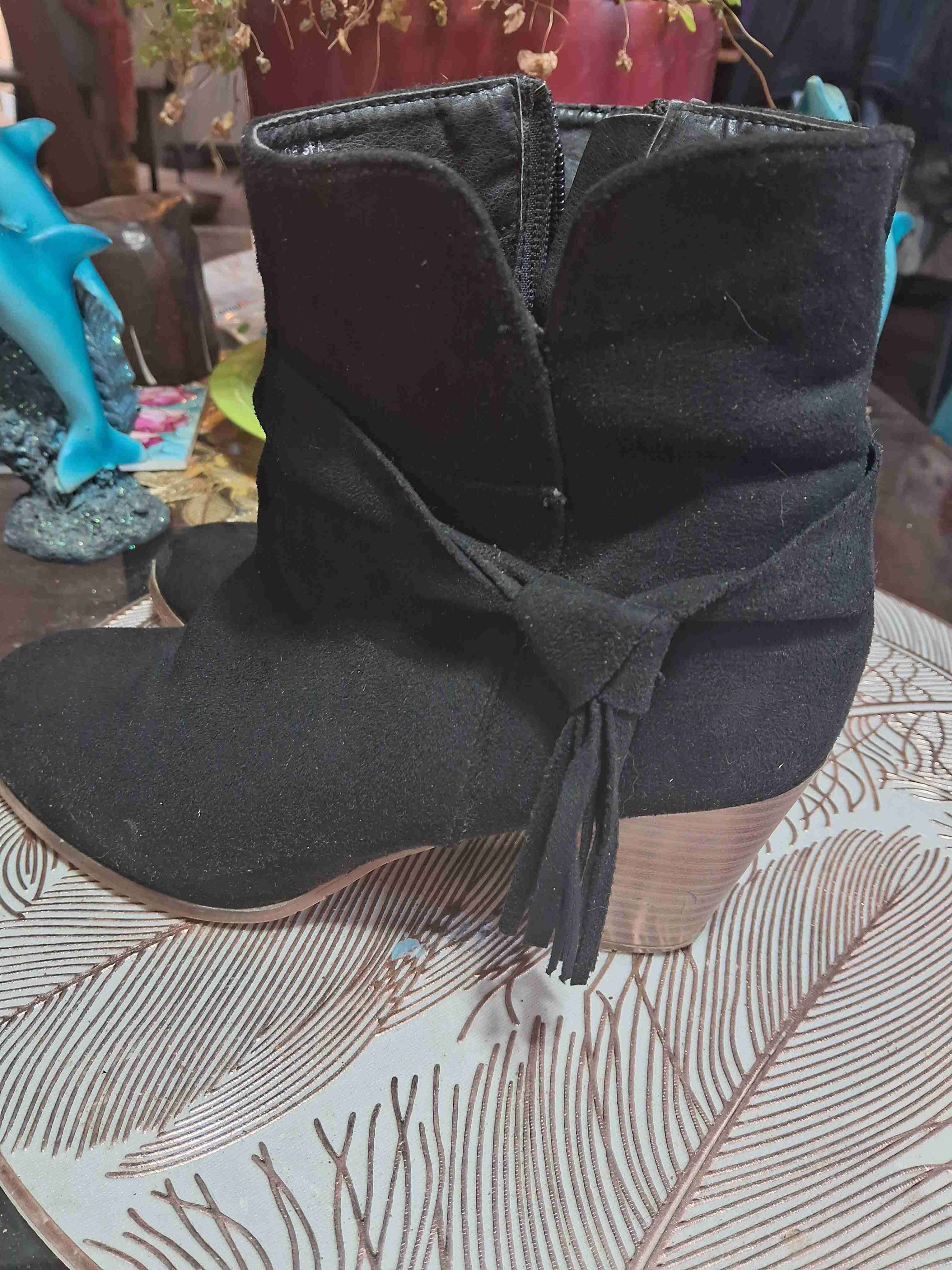 Botines negros con taco madera - miniatura 2