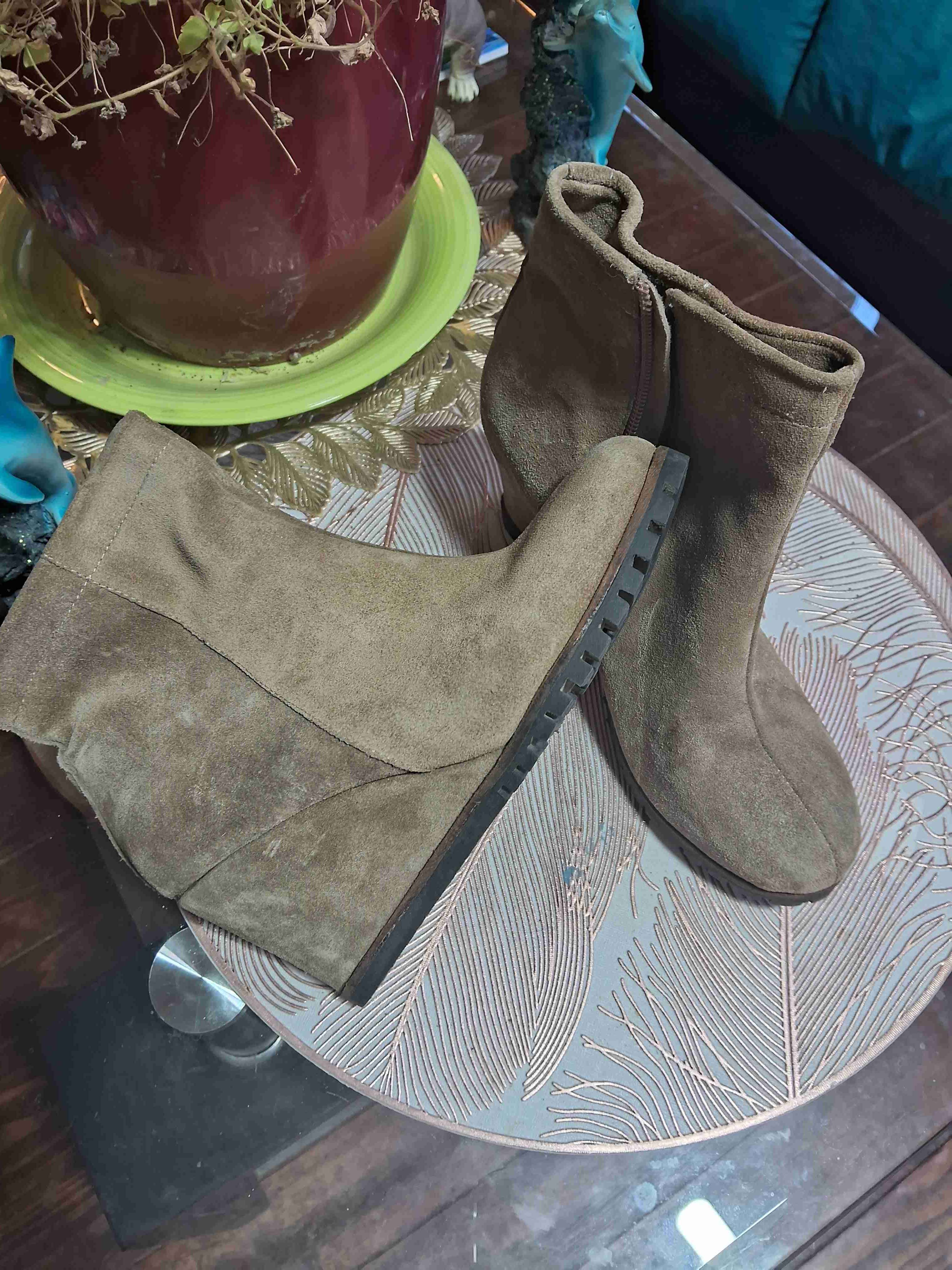 Botines de gamuza beige - miniatura 2