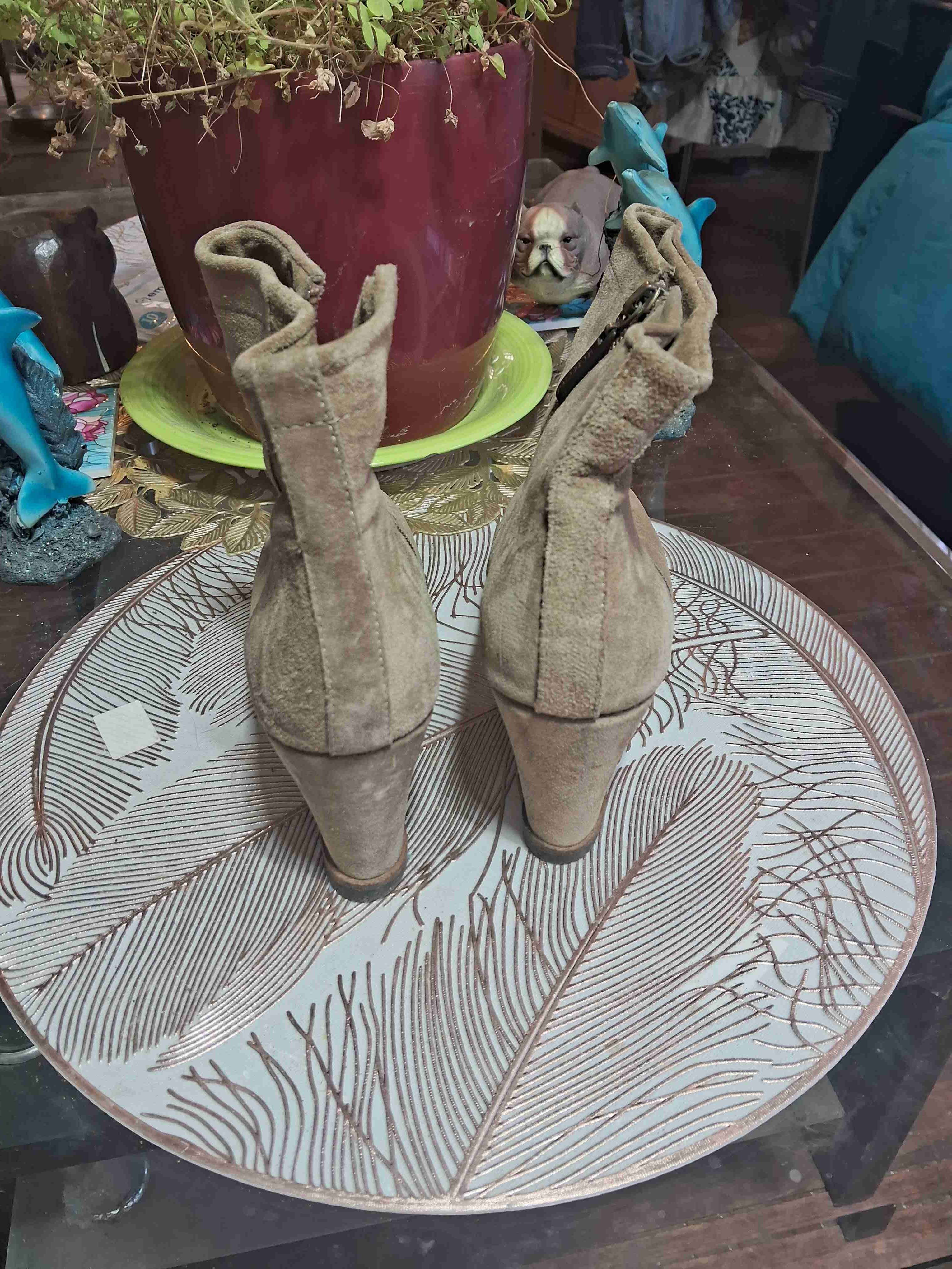 Botines de gamuza beige - miniatura 3