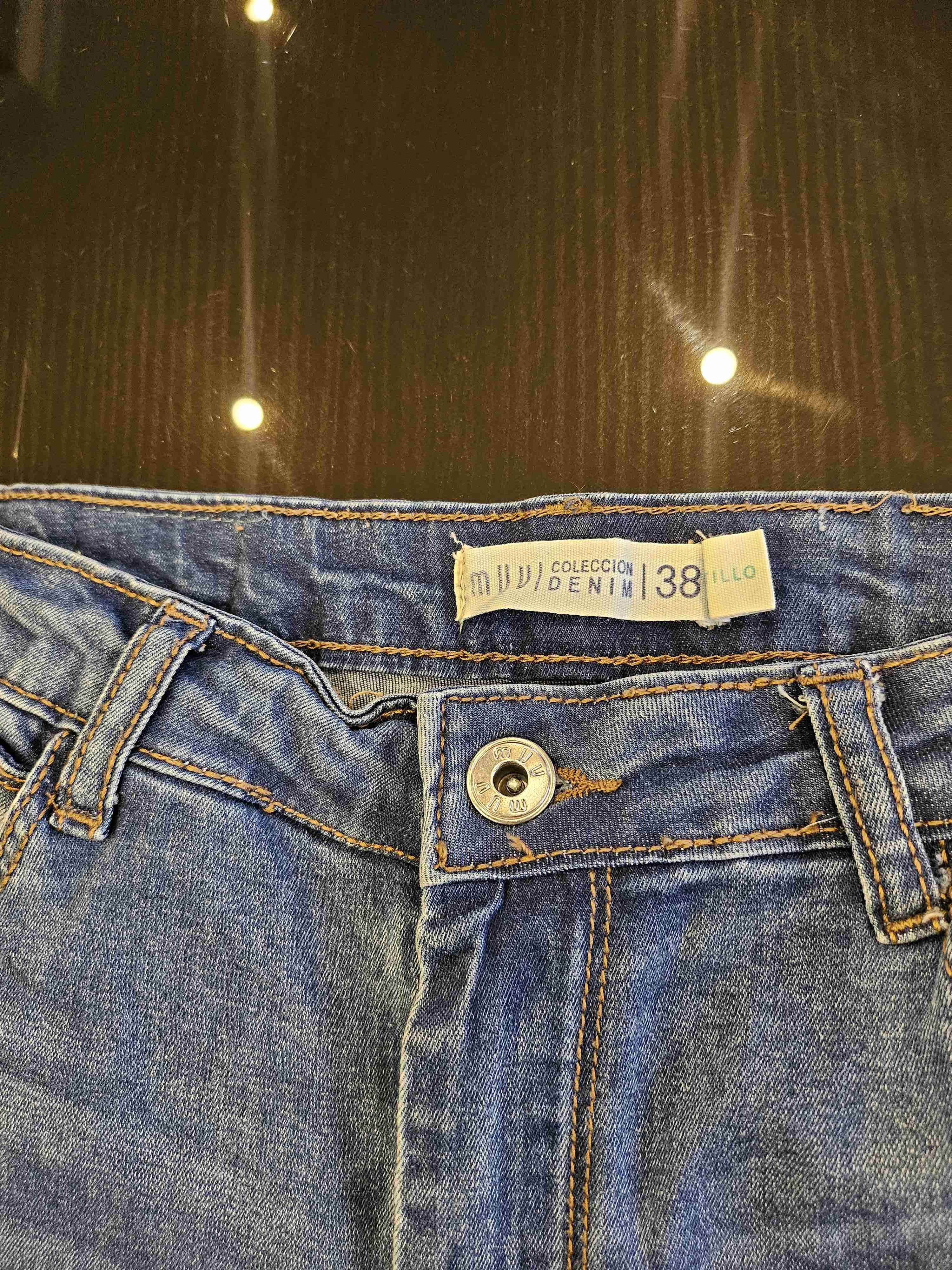 Jeans bordados azul denim - 3