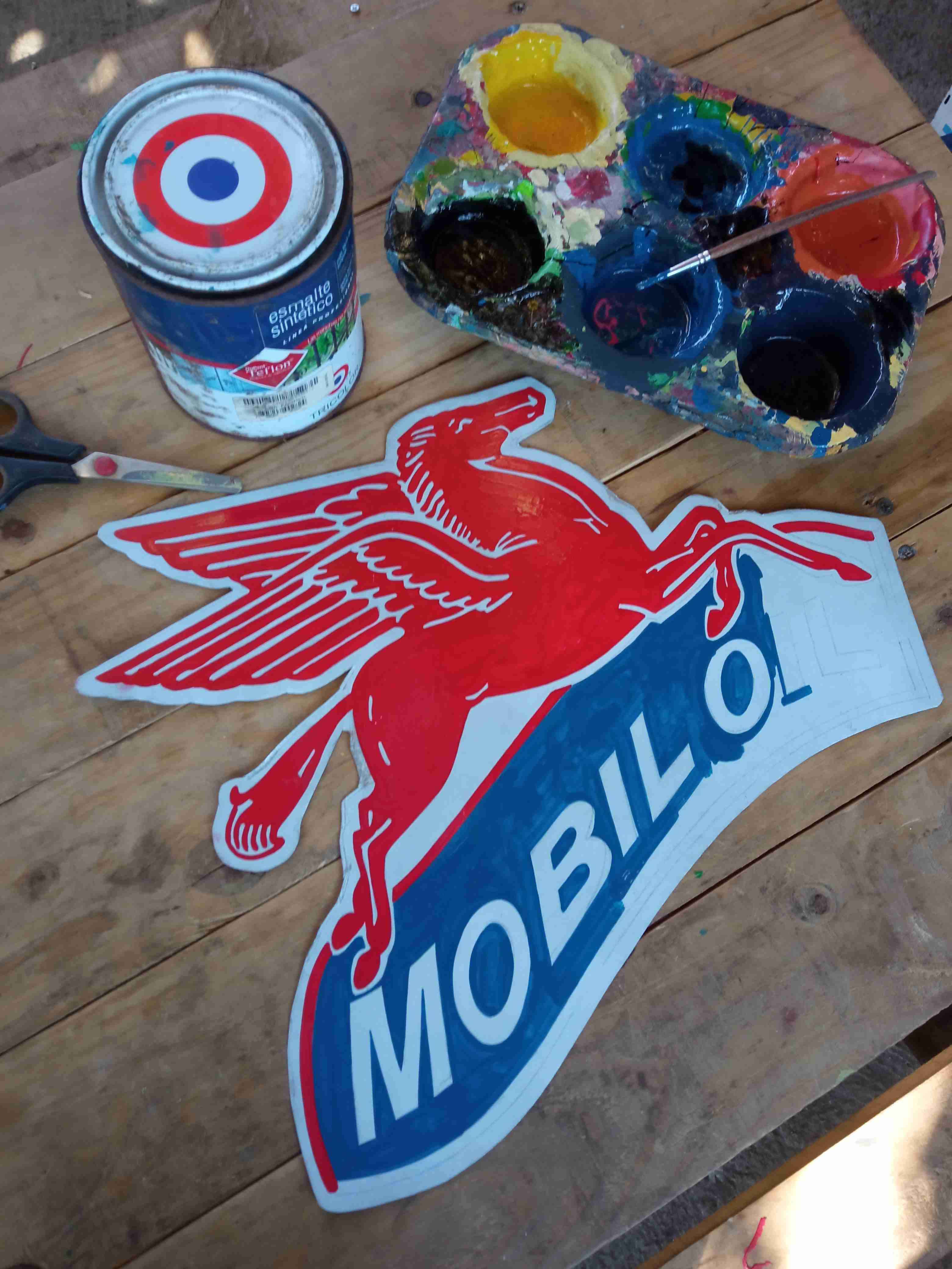 Letrero vintage Mobil Oil - miniatura 3