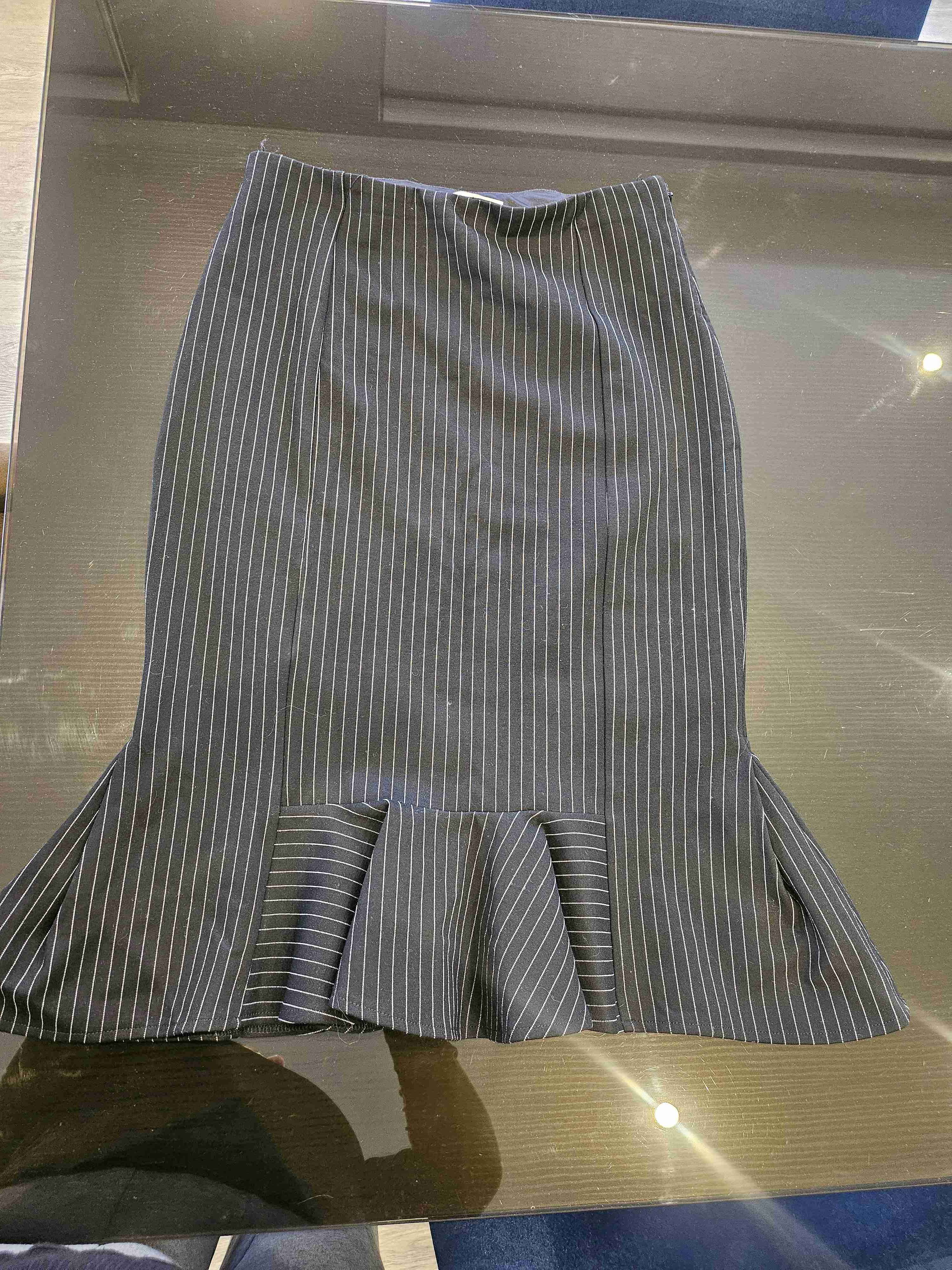 Falda tubo rayada negra - miniatura 3