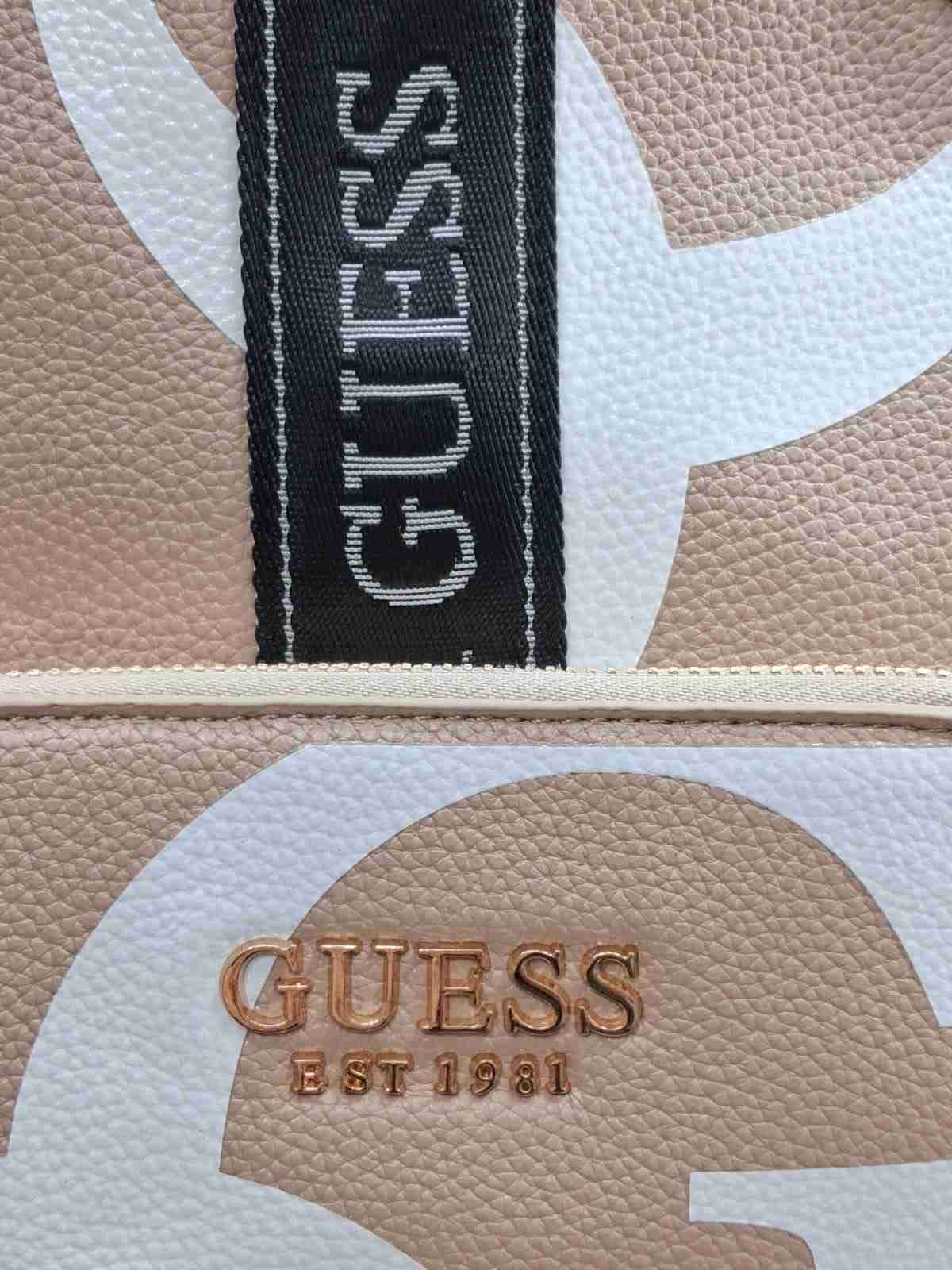 Mochila Guess beige con logo - miniatura 6