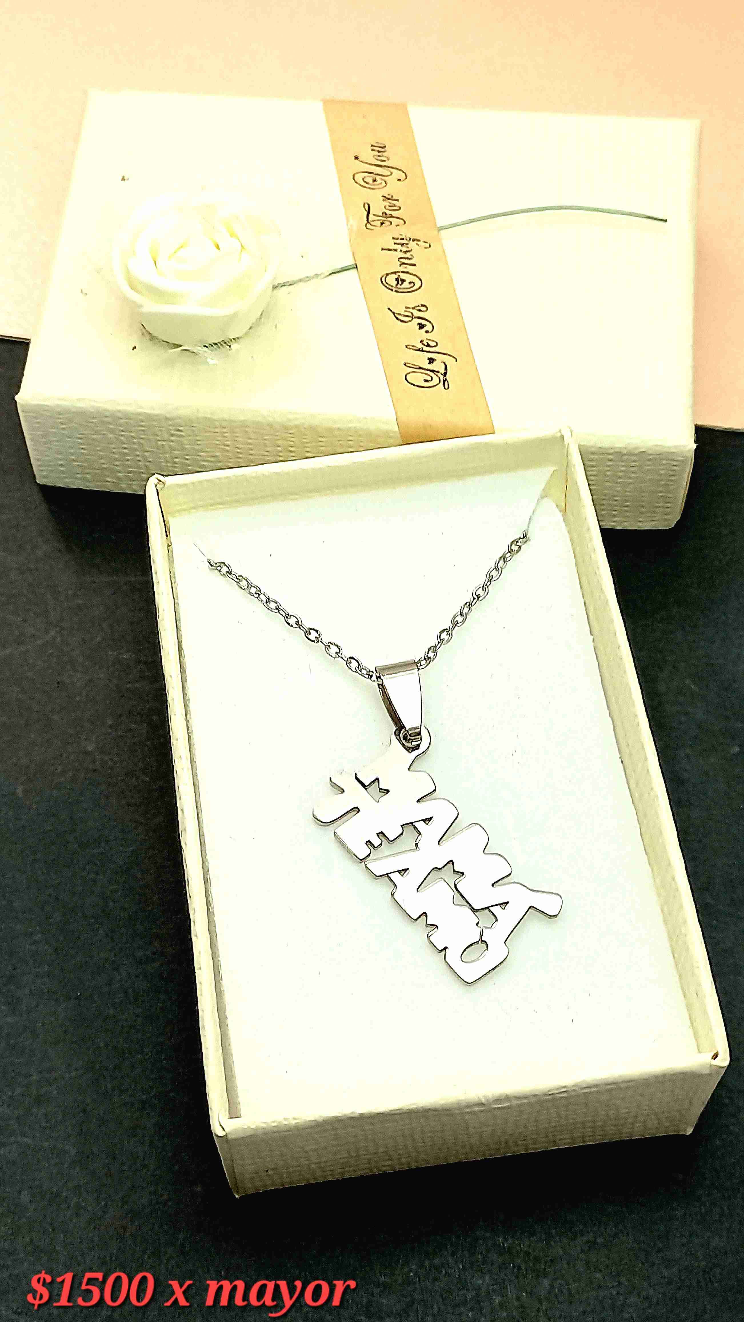 Collar de acero inoxidable, regalo día de la mamá