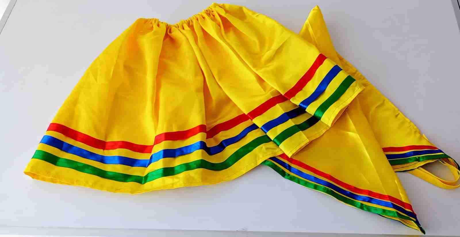 Falda amarilla con rayas coloridas - miniatura 2