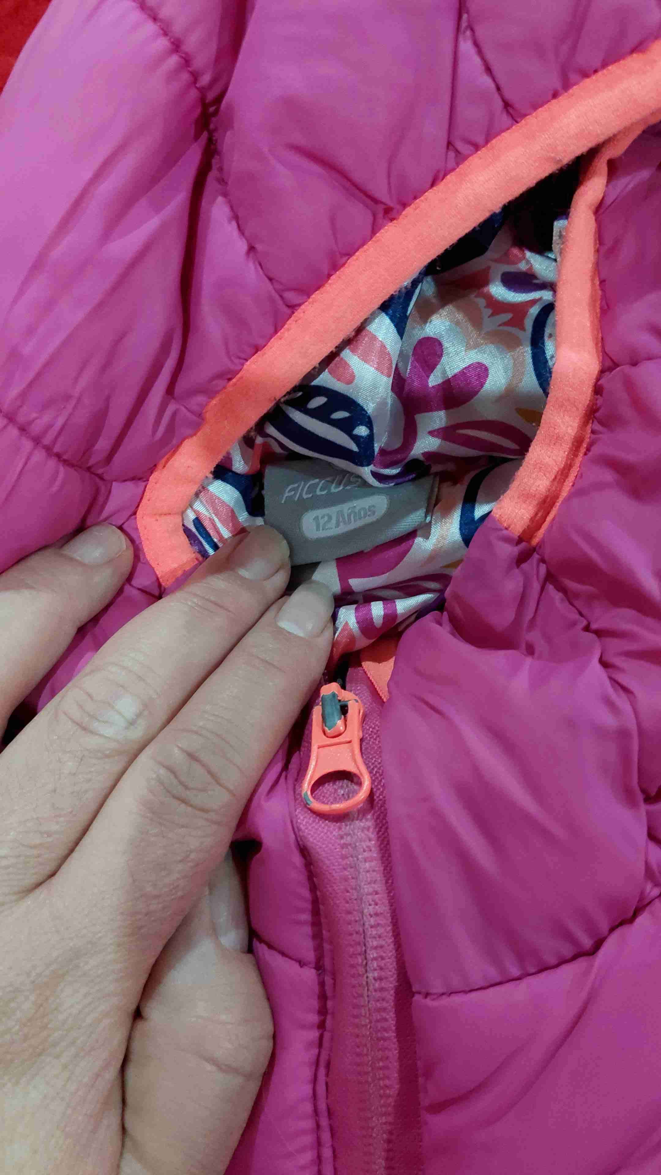 Chaqueta acolchada infantil azul marino y fucsia - miniatura 2