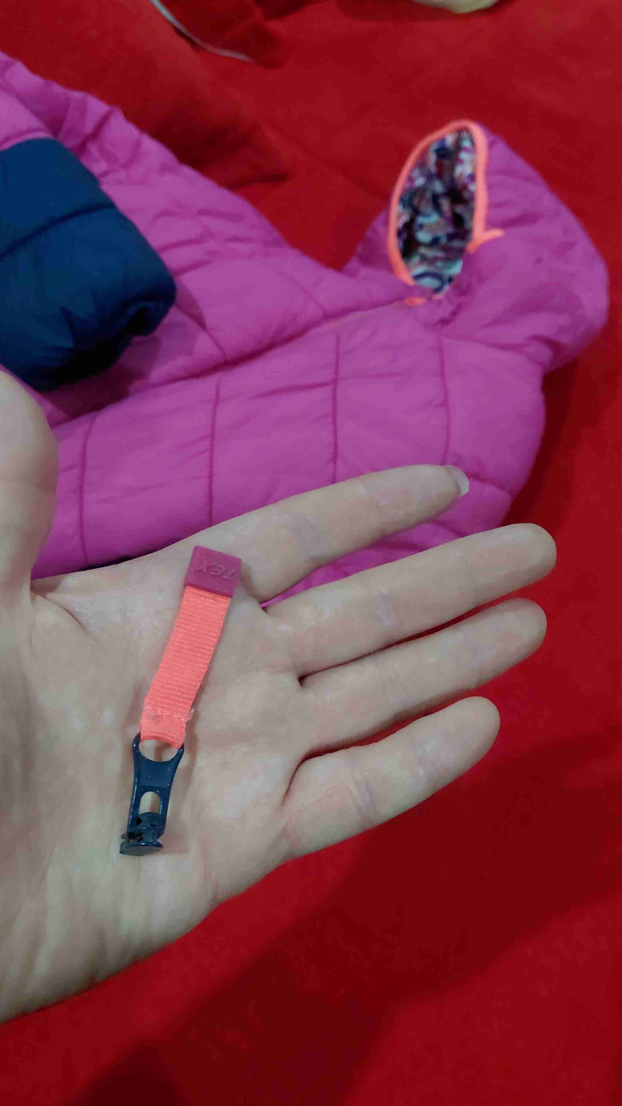 Chaqueta acolchada infantil azul marino y fucsia - miniatura 3