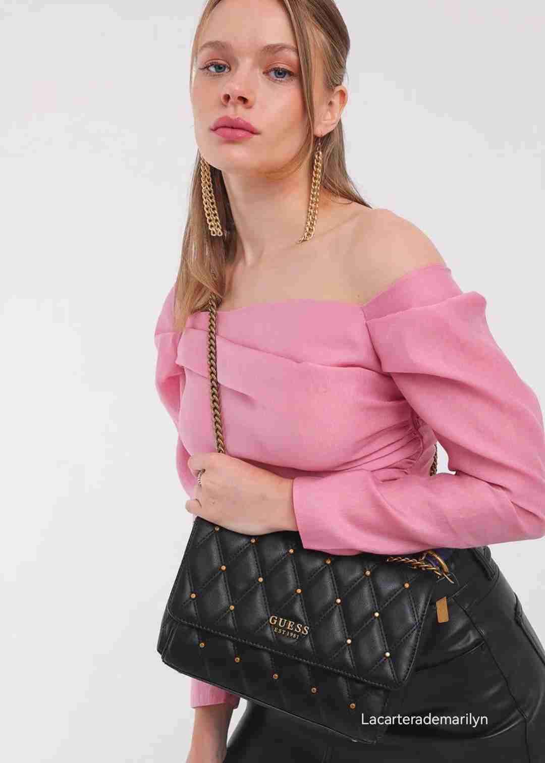 Cartera negra Guess con cadena - miniatura 6